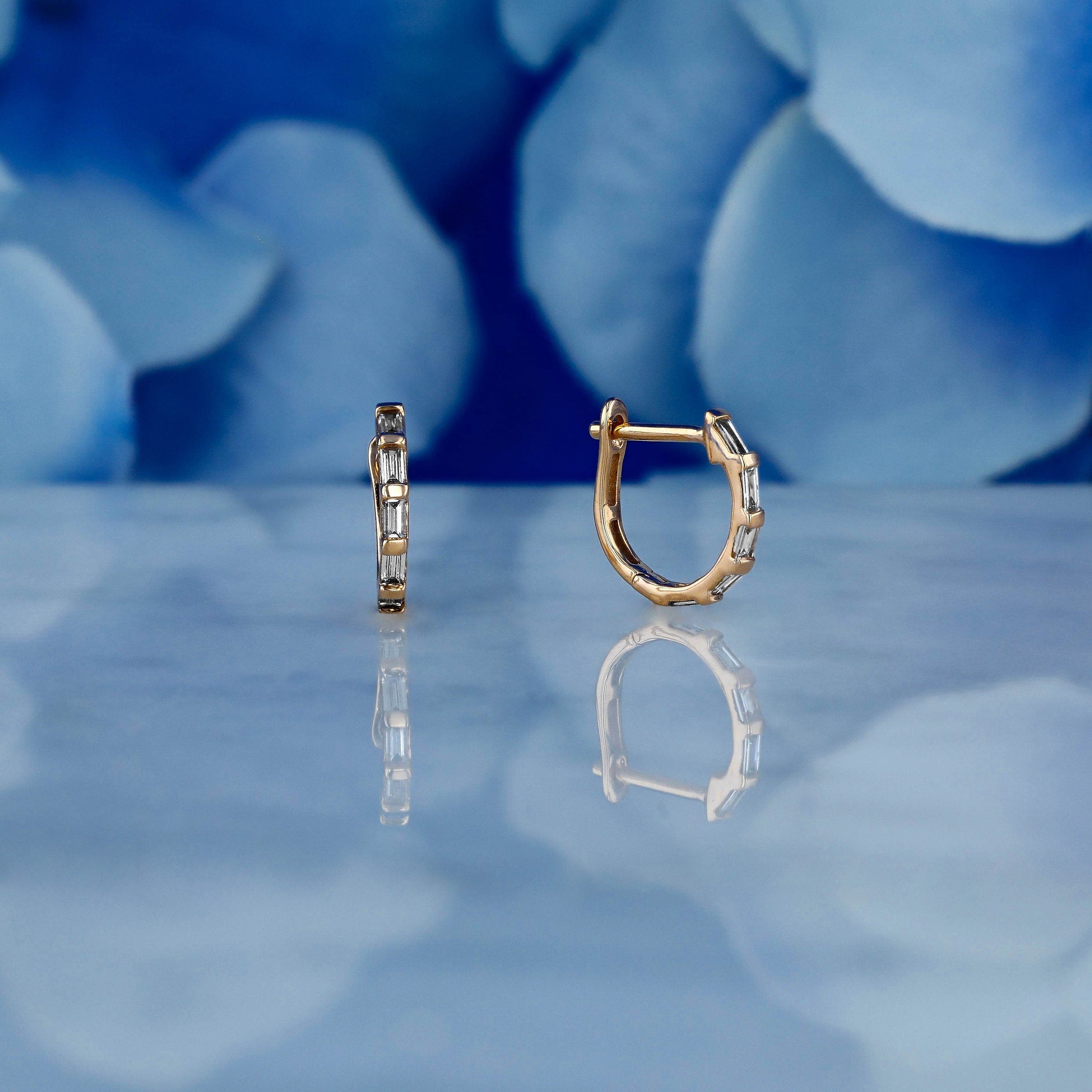 0.22 TCW Baguette Moissanite Diamond Hoop Earrings - Camila Brown