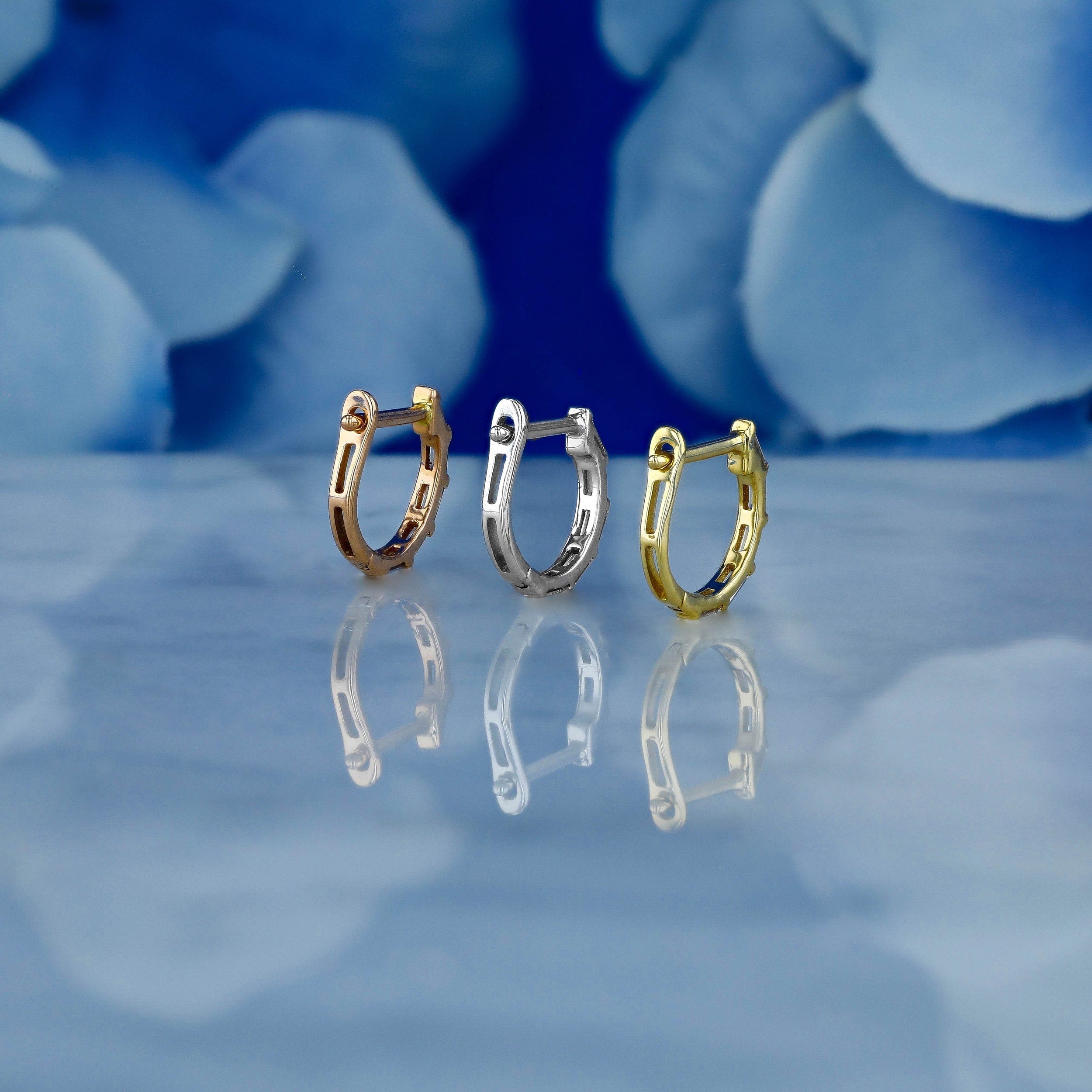 0.22 TCW Baguette Moissanite Diamond Hoop Earrings - Camila Brown