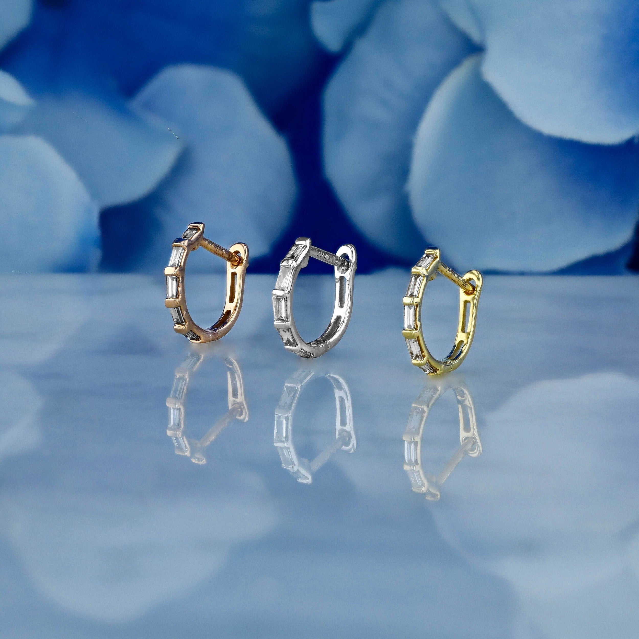 0.22 TCW Baguette Moissanite Diamond Hoop Earrings - Camila Brown
