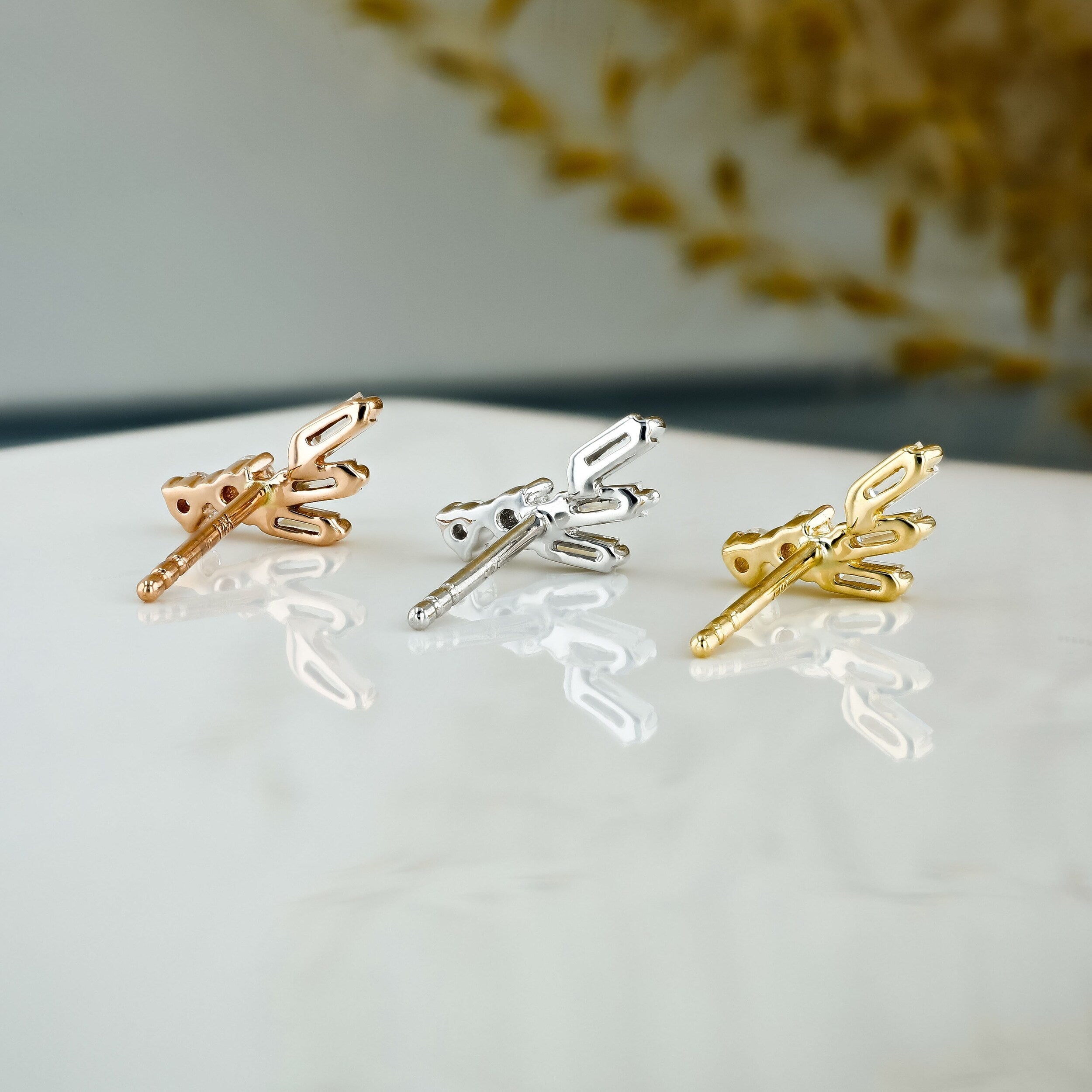 0.23 TCW Round & Baguette Moissanite Diamond Cluster Earrings - Camila Brown