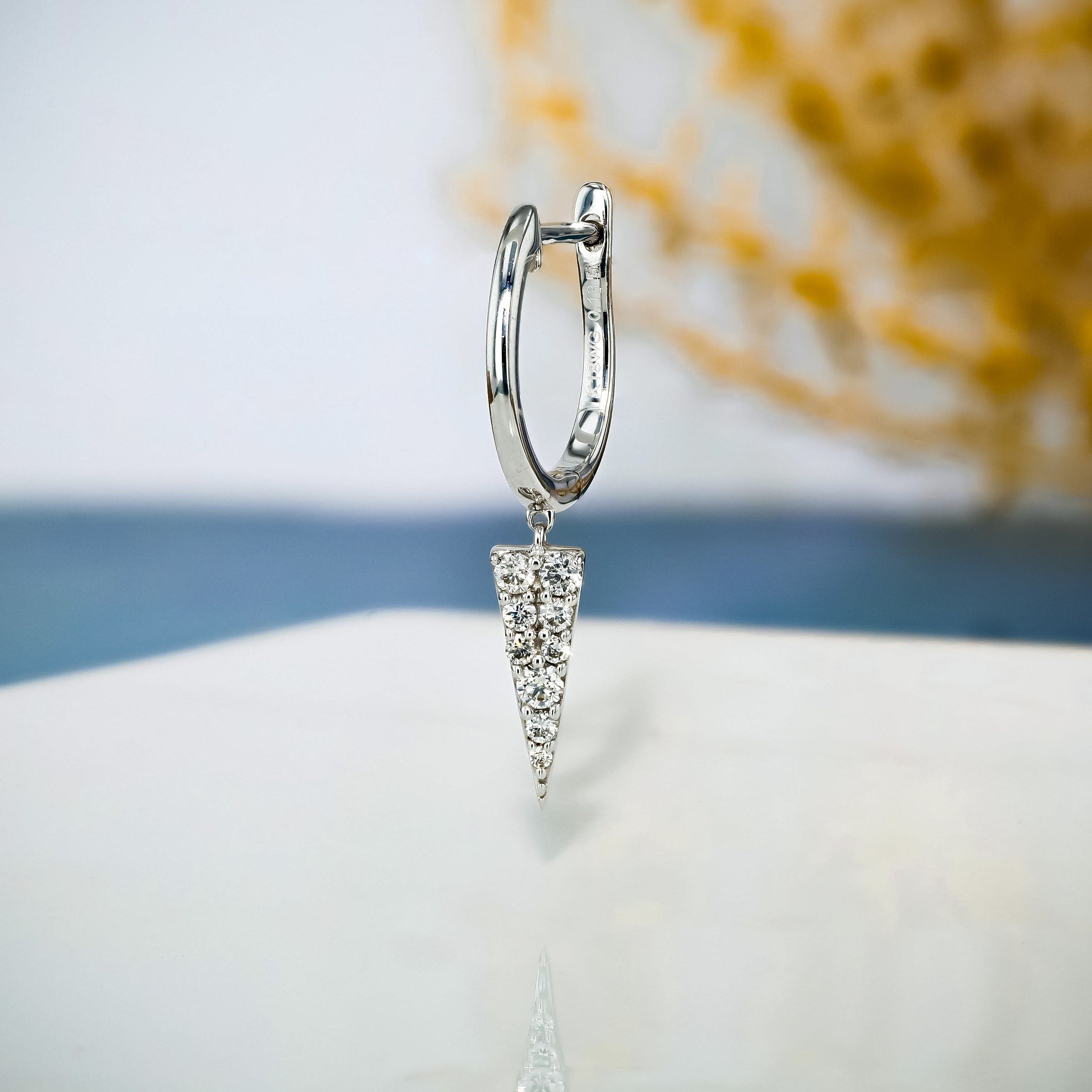 0.25 TCW Round Moissanite Diamond Drop Hoop Earrings - Camila Brown