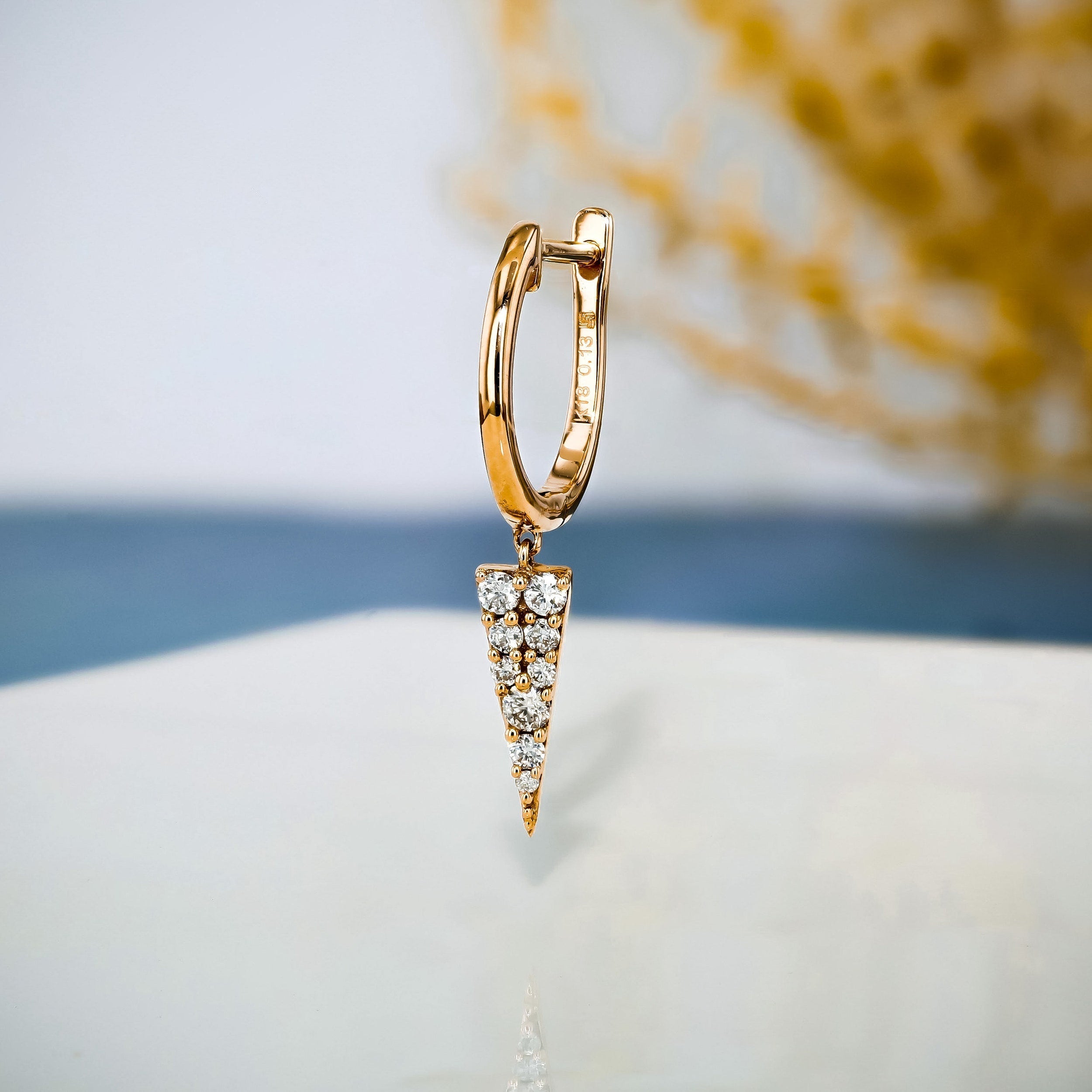 0.25 TCW Round Moissanite Diamond Drop Hoop Earrings - Camila Brown