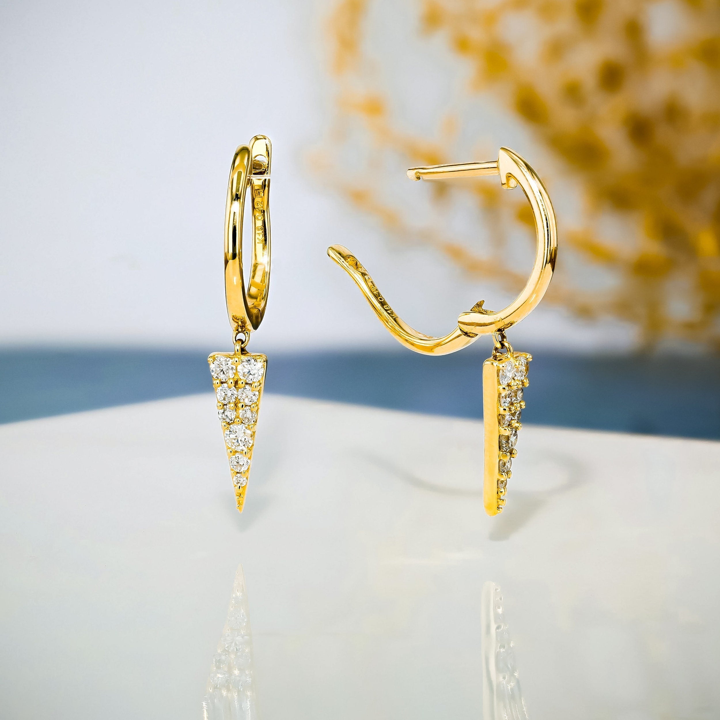 0.25 TCW Round Moissanite Diamond Drop Hoop Earrings - Camila Brown