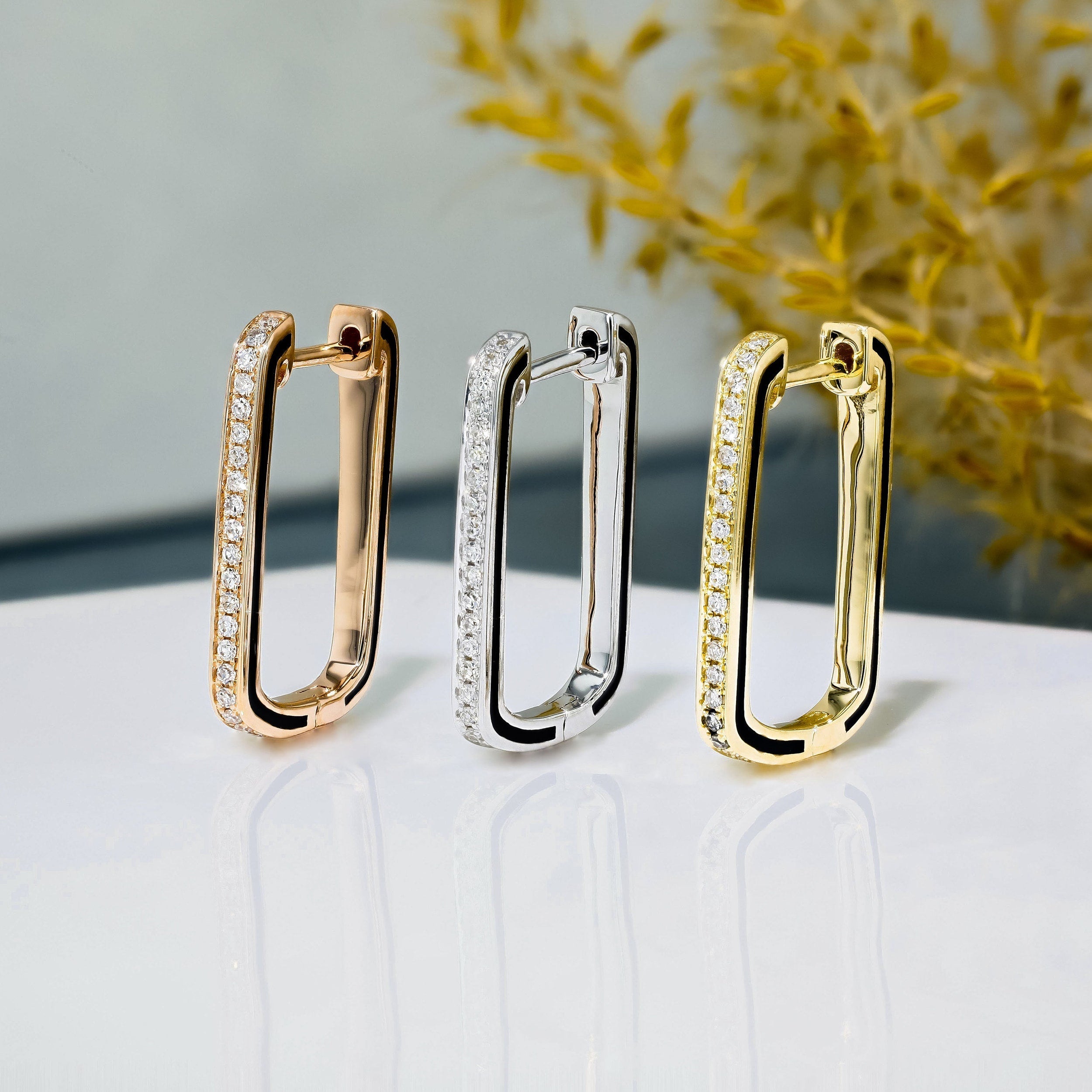 0.15 TCW Round Moissanite Diamond Hoop Earrings - Camila Brown