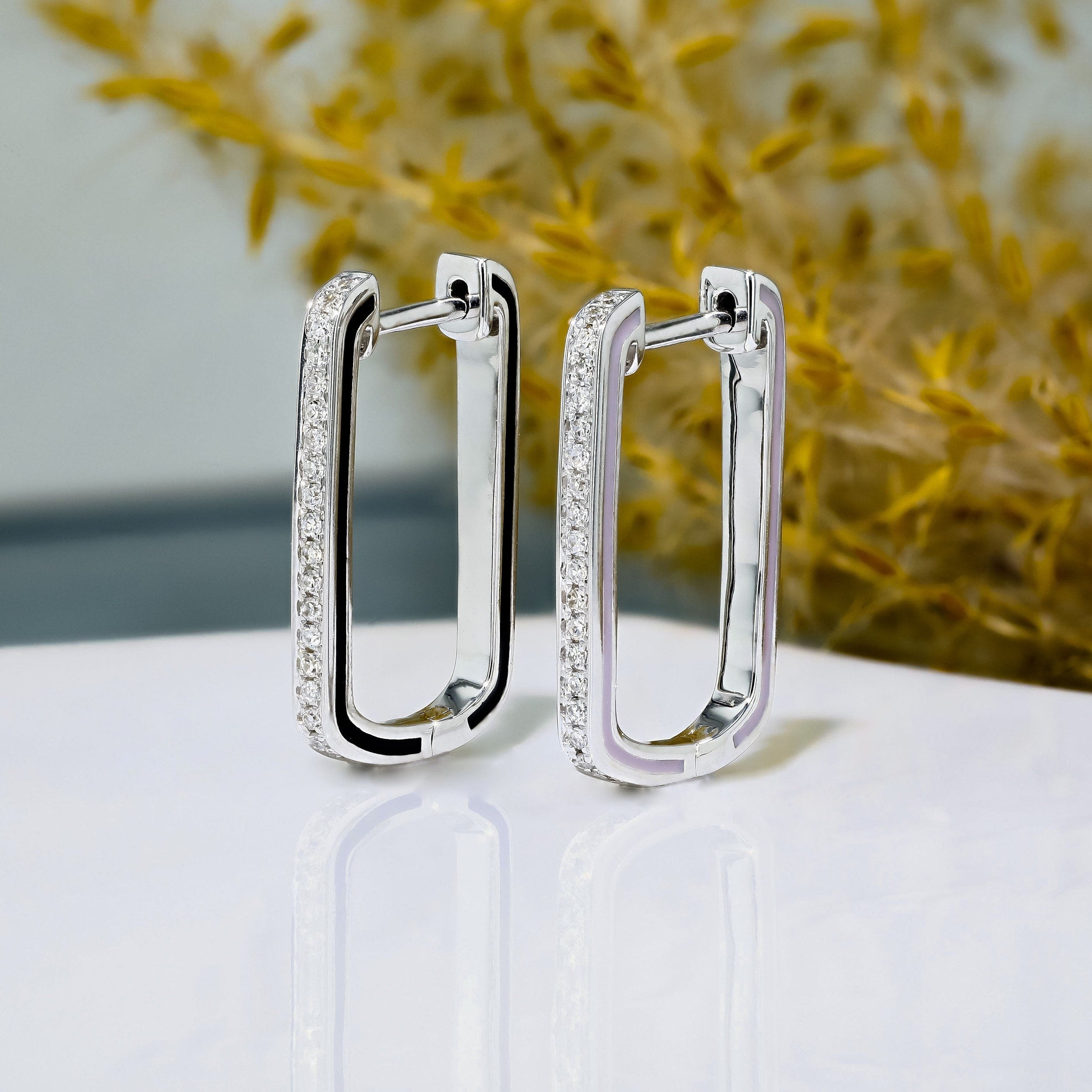 0.15 TCW Round Moissanite Diamond Hoop Earrings - Camila Brown