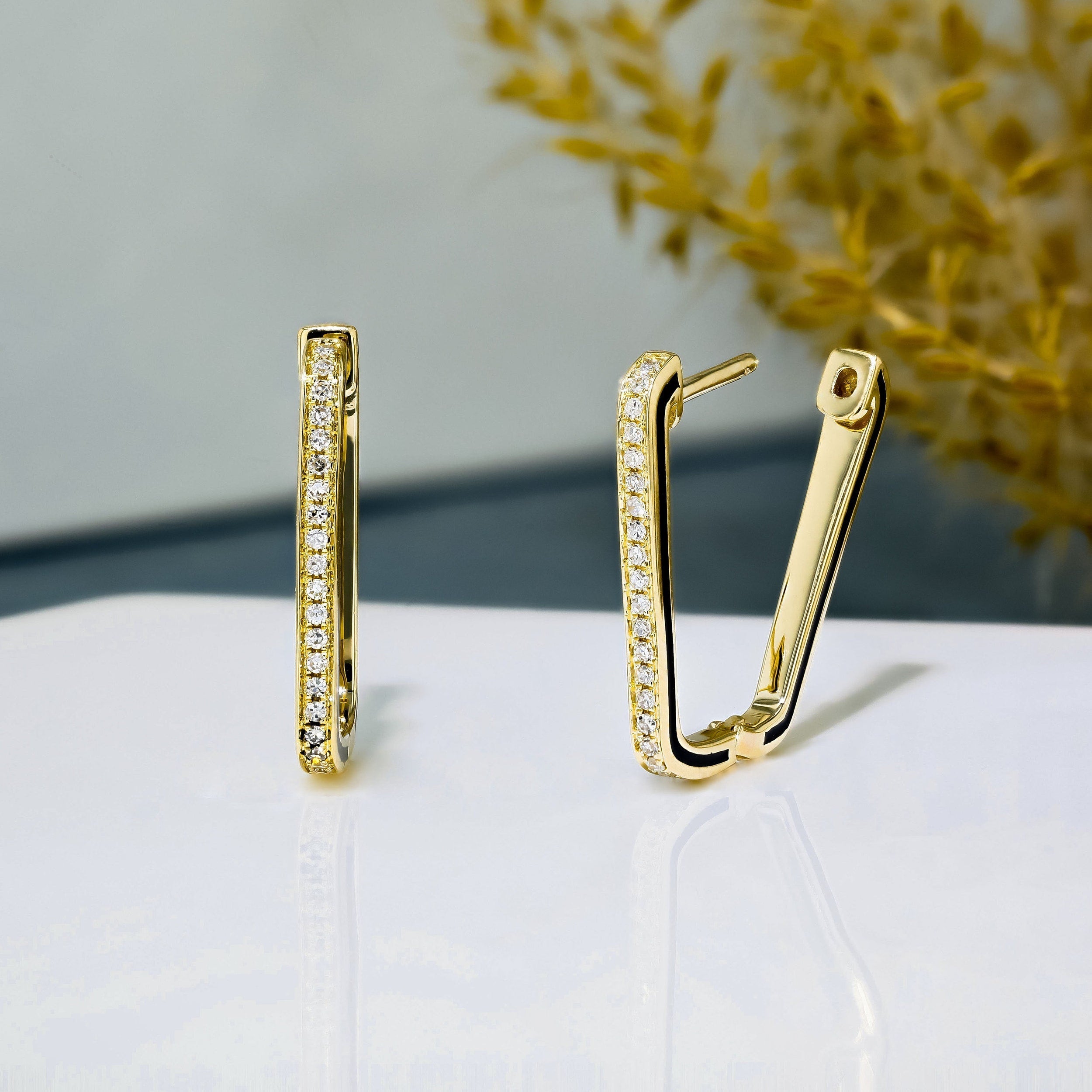 0.15 TCW Round Moissanite Diamond Hoop Earrings - Camila Brown