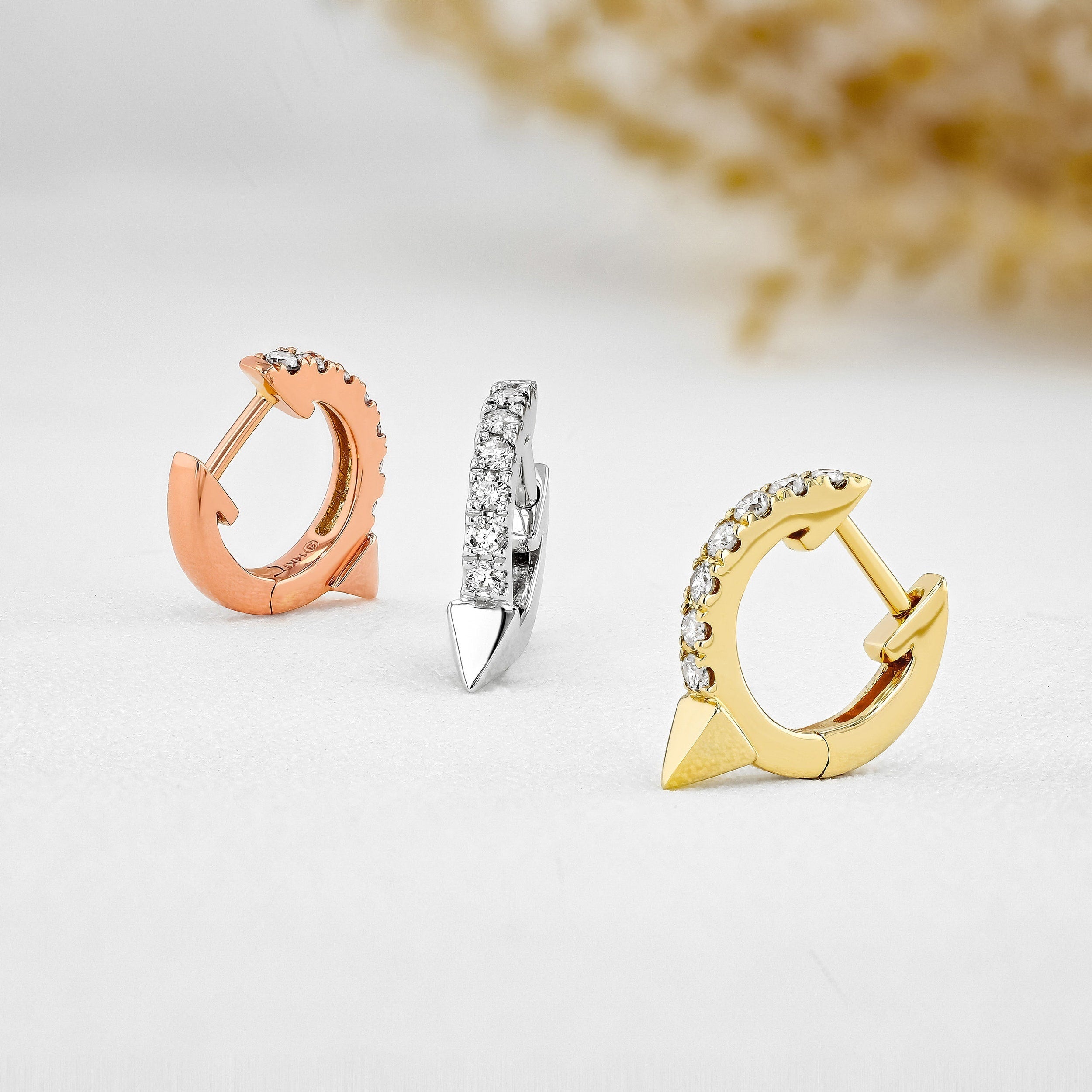 0.26 TCW Round Moissanite Diamond Huggie Hoop Earrings - Camila Brown