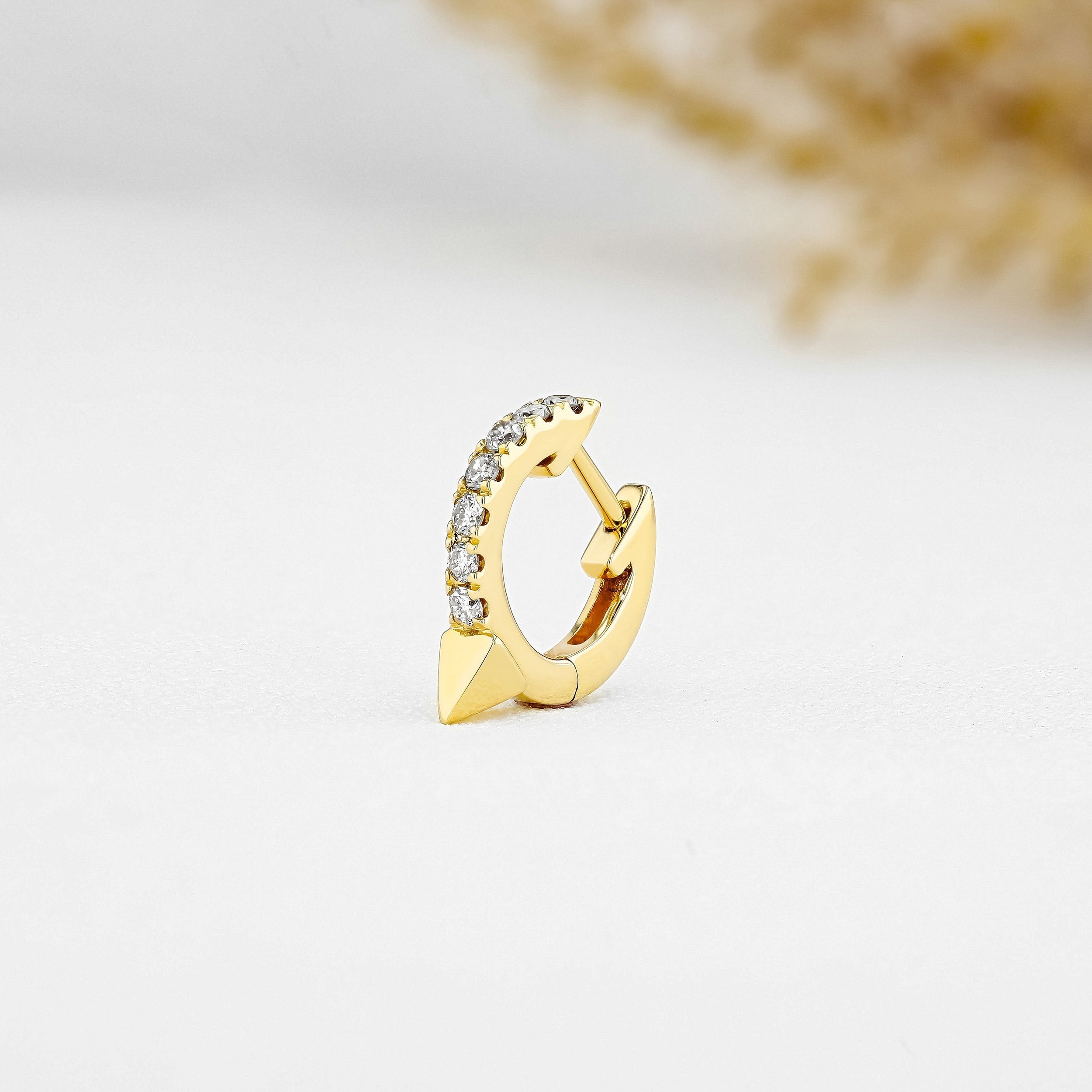 0.26 TCW Round Moissanite Diamond Huggie Hoop Earrings - Camila Brown