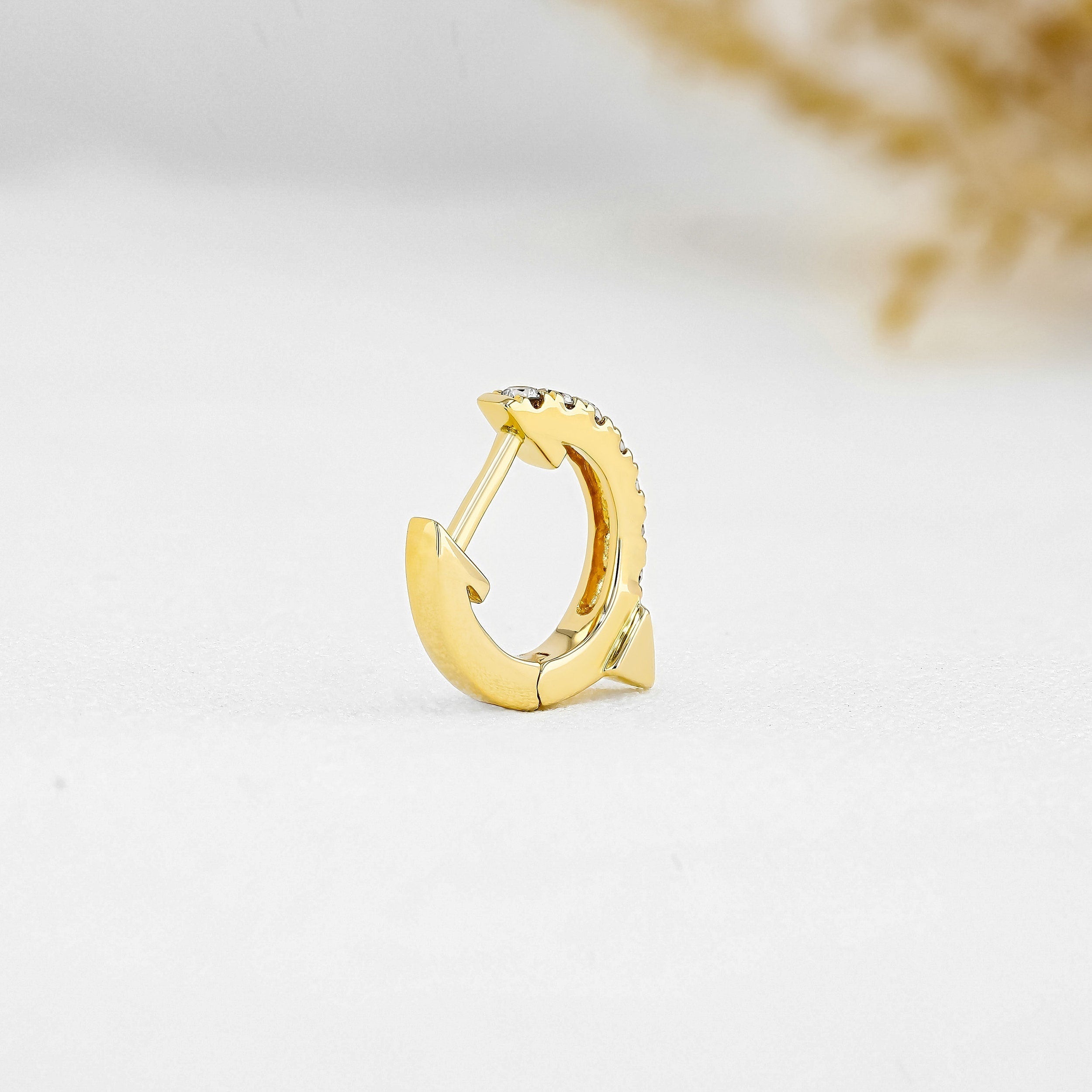 0.26 TCW Round Moissanite Diamond Huggie Hoop Earrings - Camila Brown