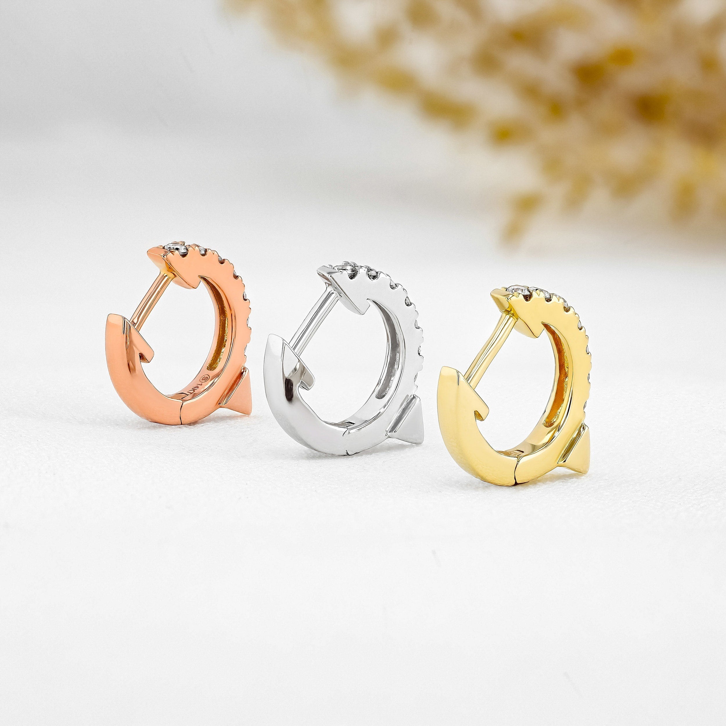 0.26 TCW Round Moissanite Diamond Huggie Hoop Earrings - Camila Brown
