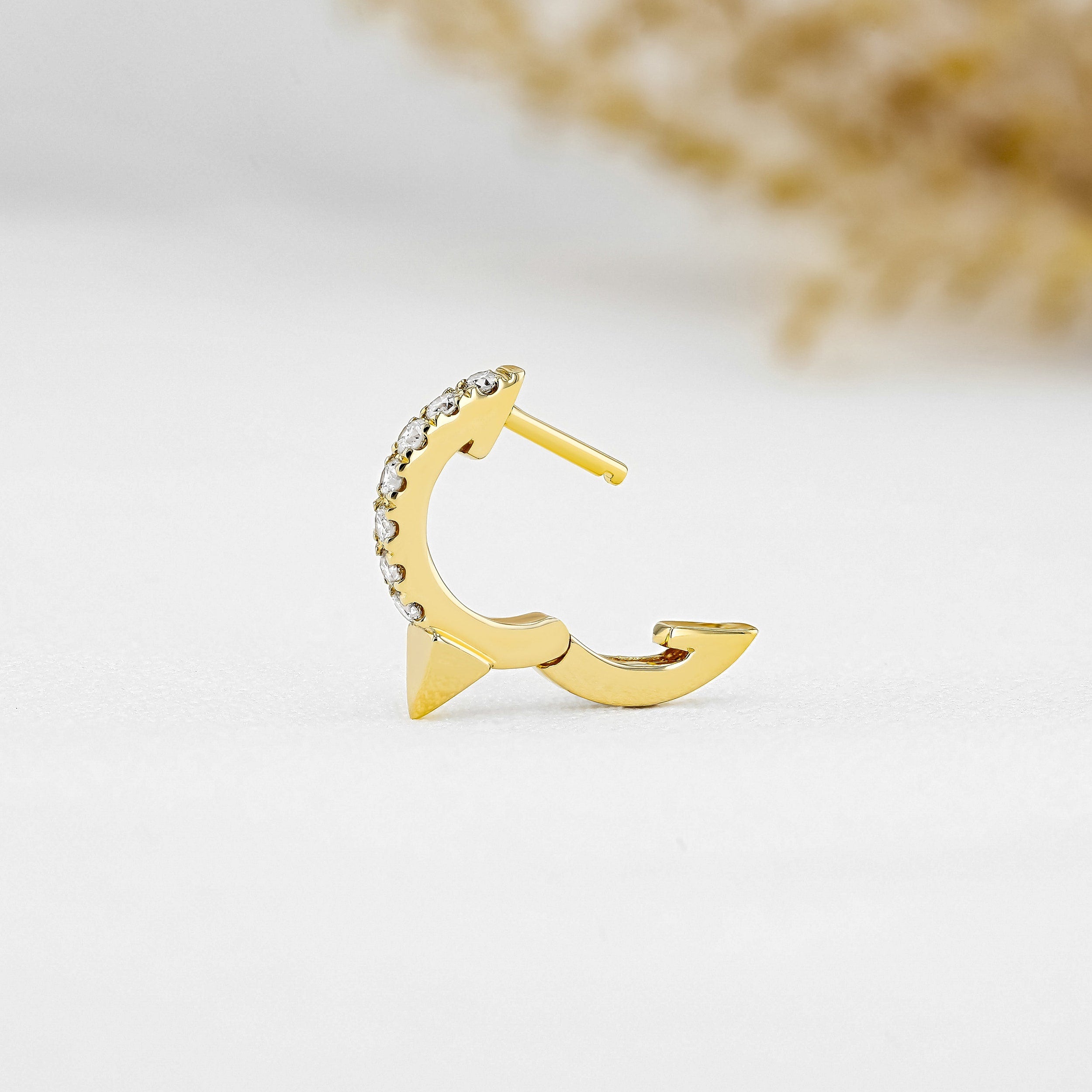 0.26 TCW Round Moissanite Diamond Huggie Hoop Earrings - Camila Brown