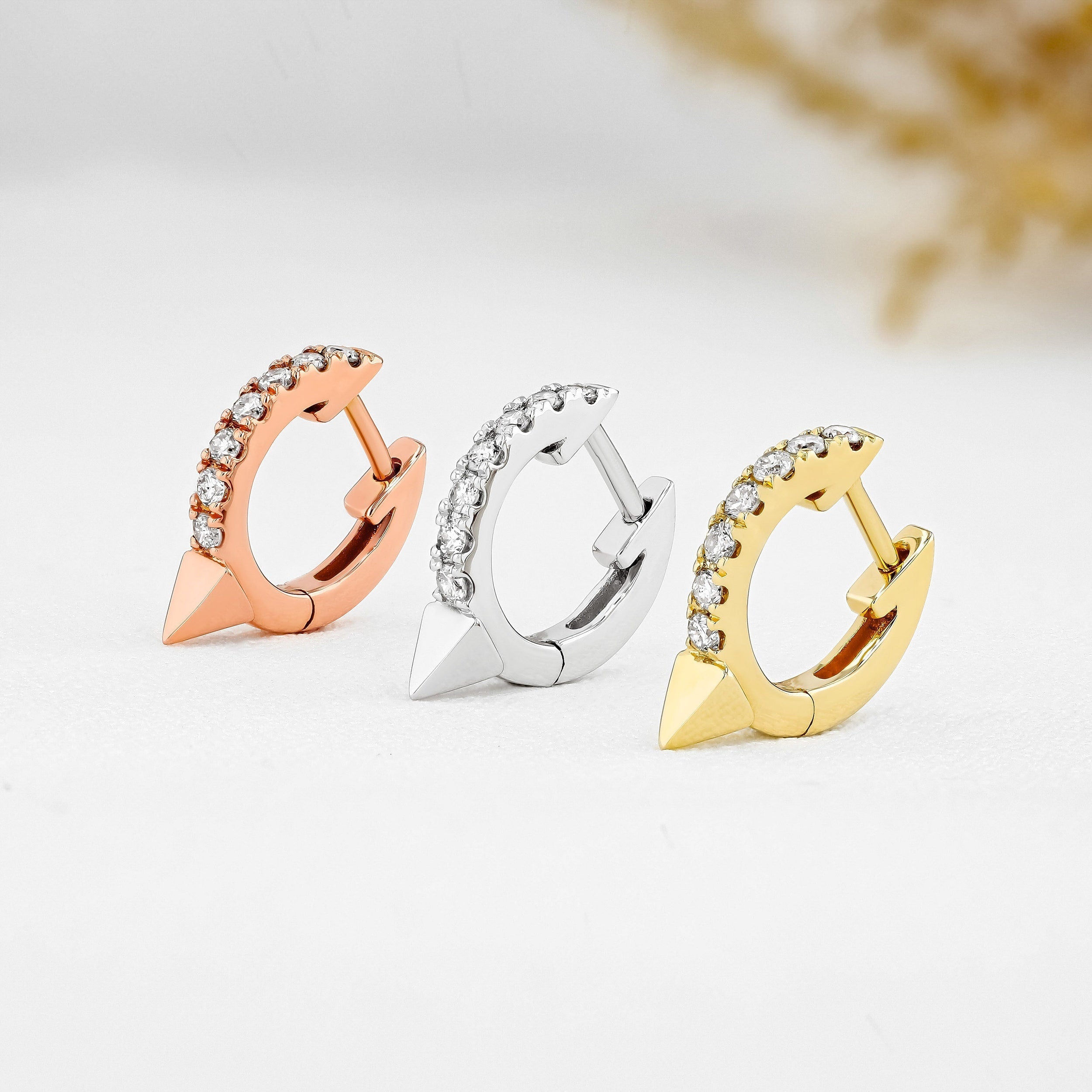 0.26 TCW Round Moissanite Diamond Huggie Hoop Earrings - Camila Brown