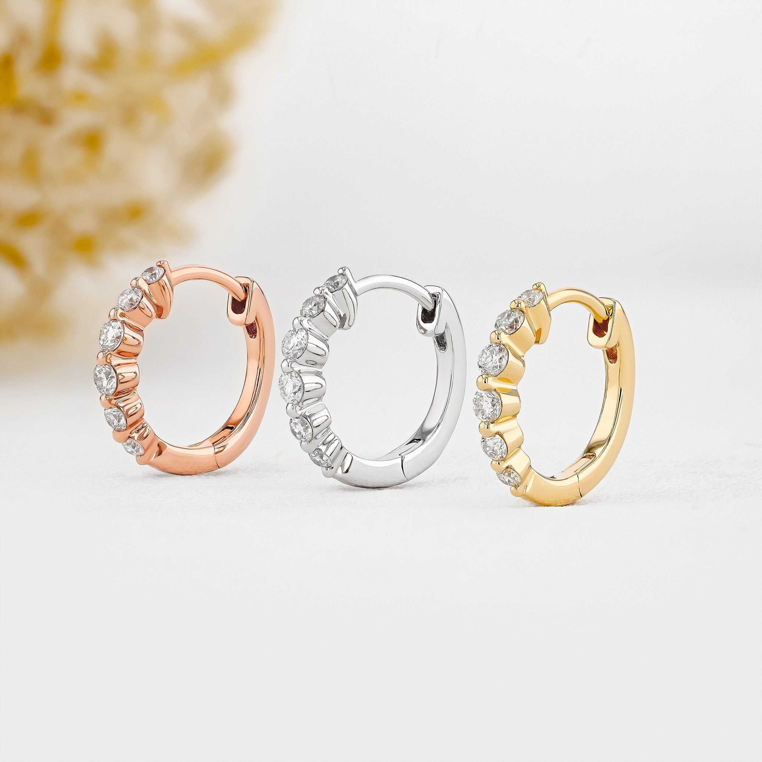 0.25 TCW-0.34 TCW Round Moissanite Diamond Hoop Earrings - Camila Brown