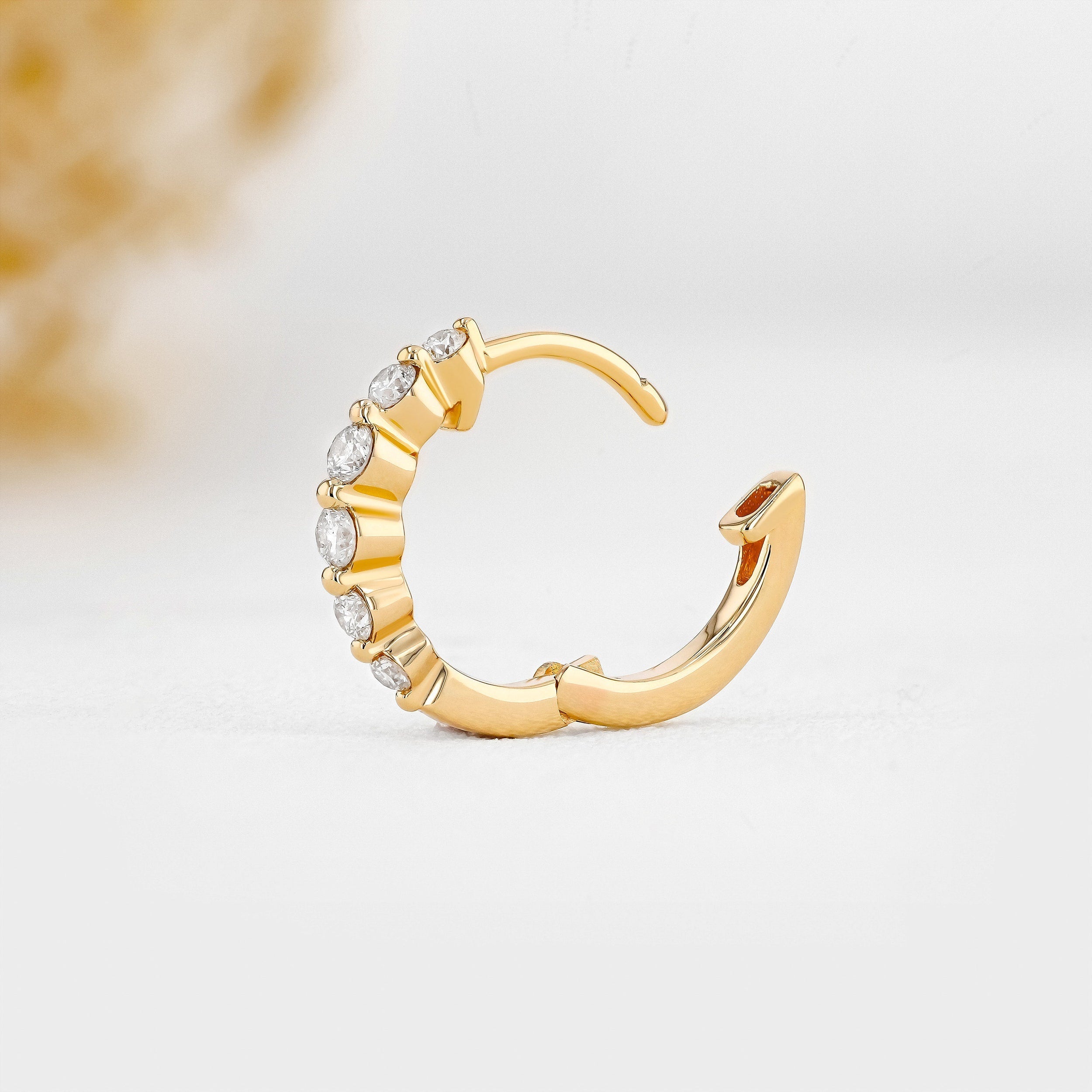 0.25 TCW-0.34 TCW Round Moissanite Diamond Hoop Earrings - Camila Brown