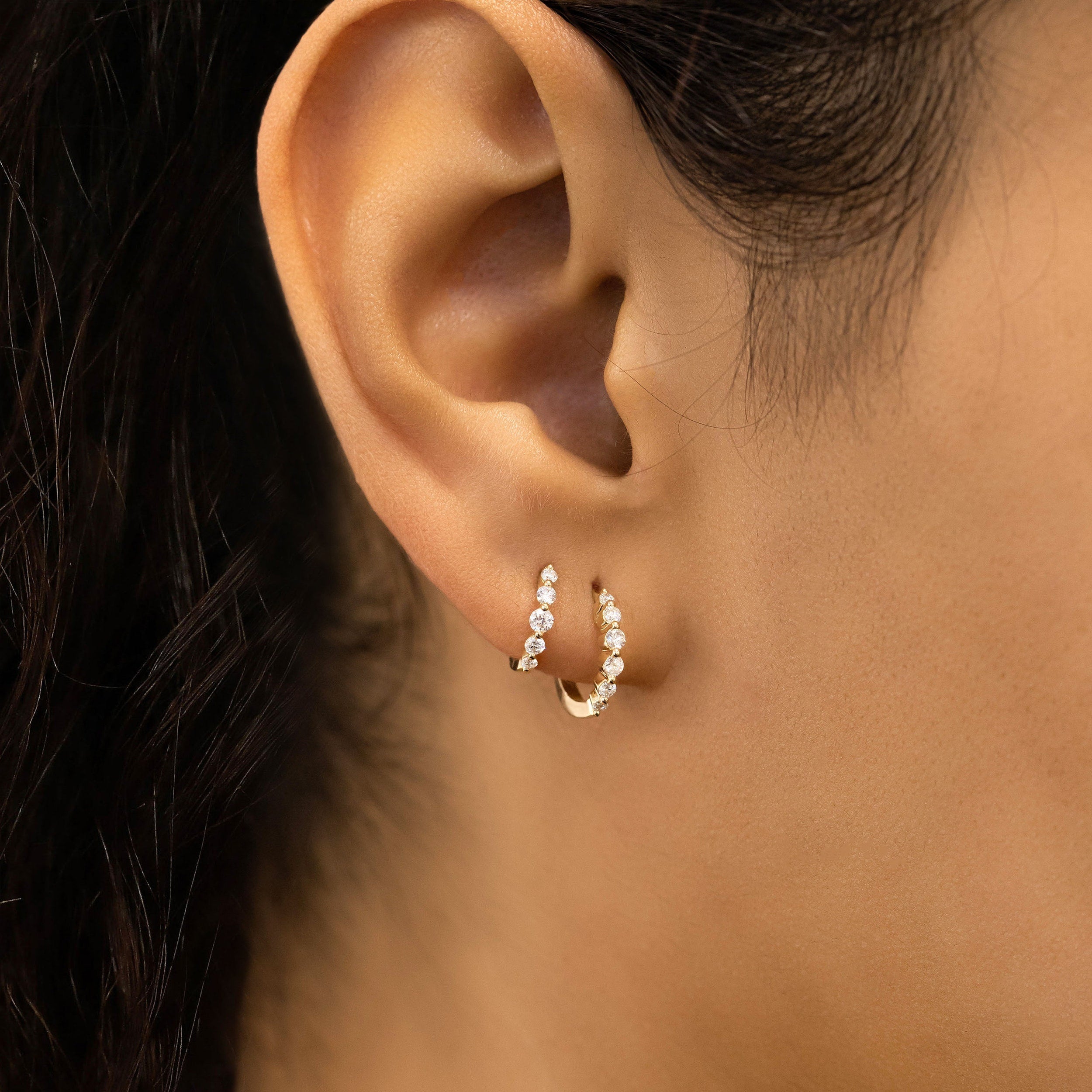 0.25 TCW-0.34 TCW Round Moissanite Diamond Hoop Earrings - Camila Brown