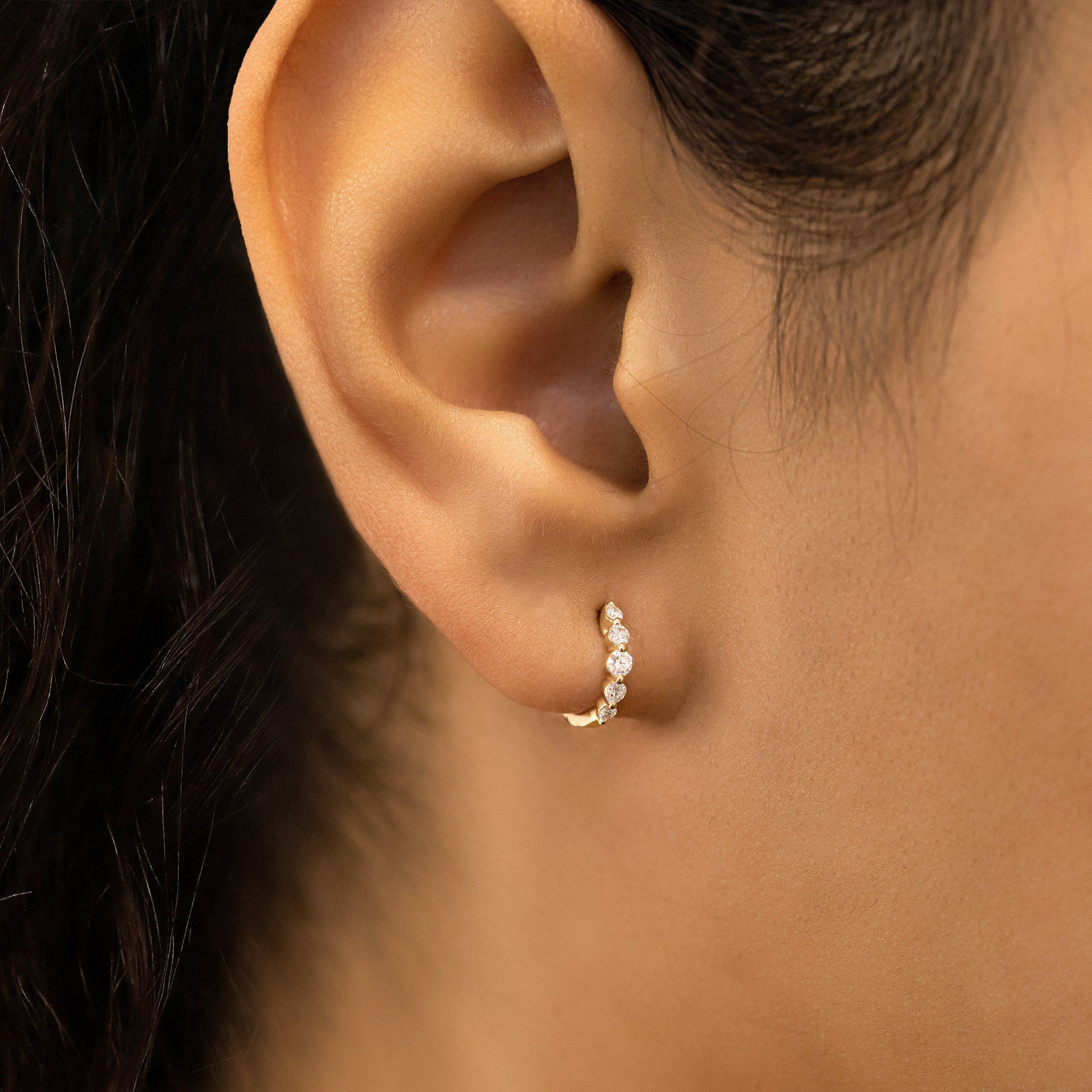 0.25 TCW-0.34 TCW Round Moissanite Diamond Hoop Earrings - Camila Brown