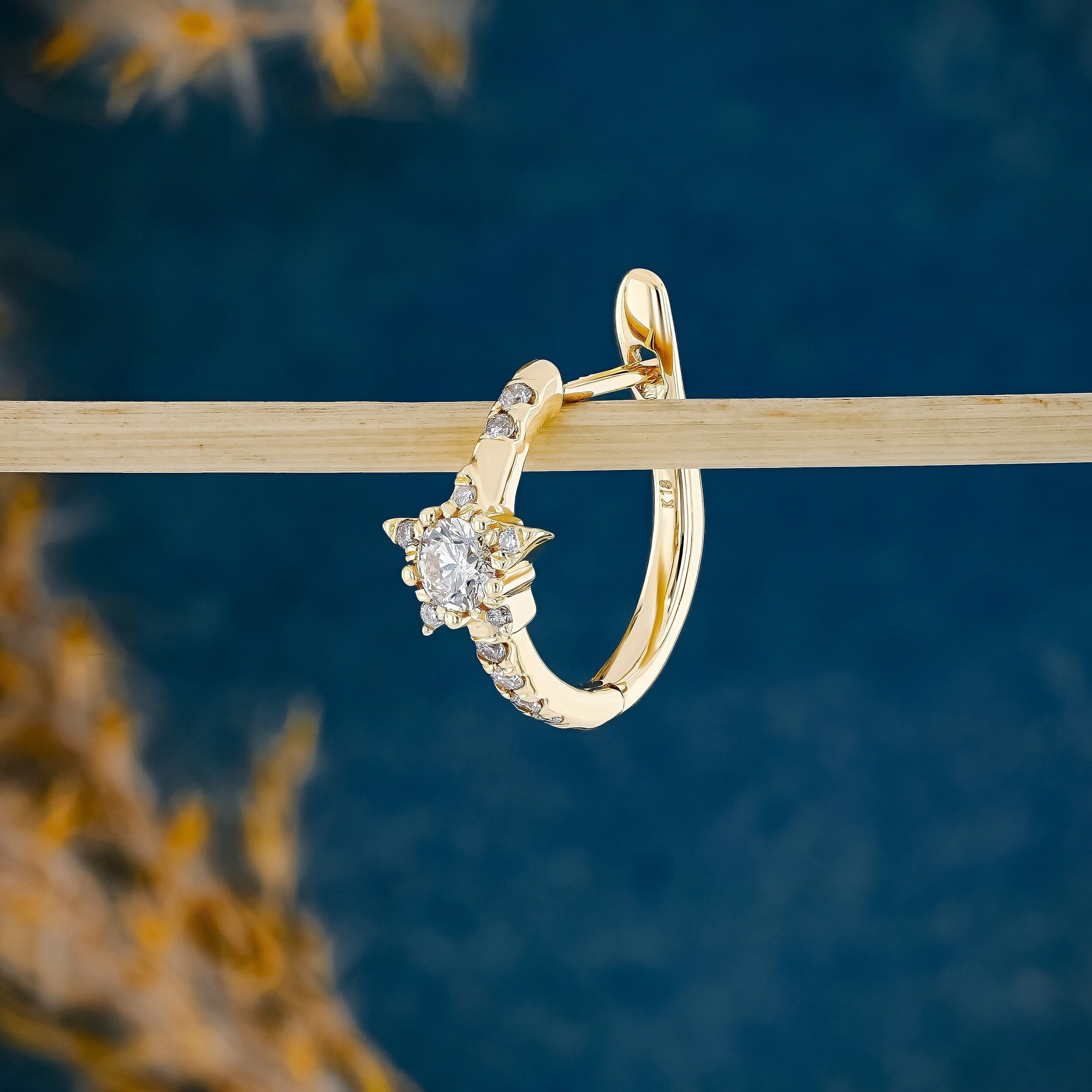 0.54 TCW Round Moissanite Diamond Huggie Hoop Earrings - Camila Brown