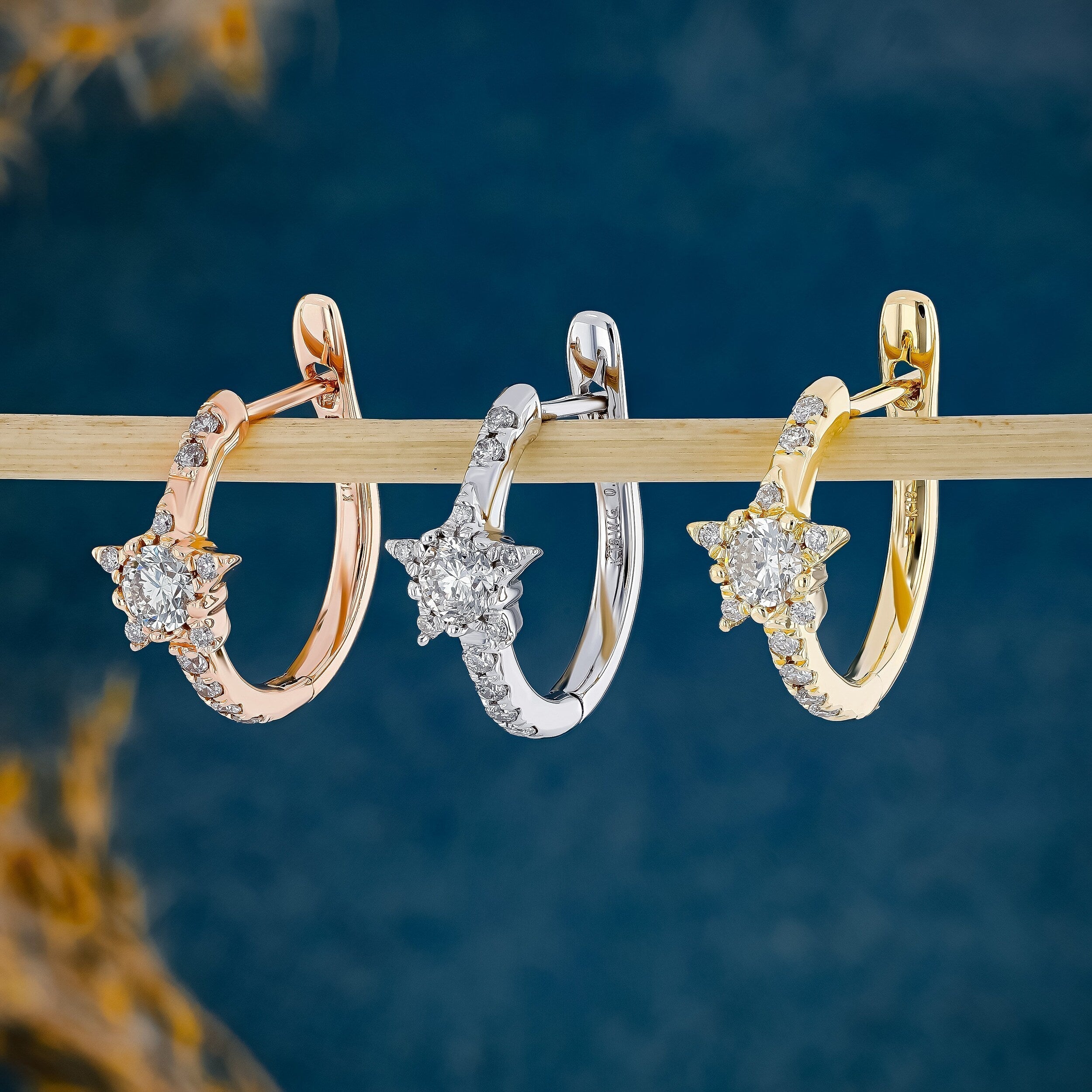 0.54 TCW Round Moissanite Diamond Huggie Hoop Earrings - Camila Brown