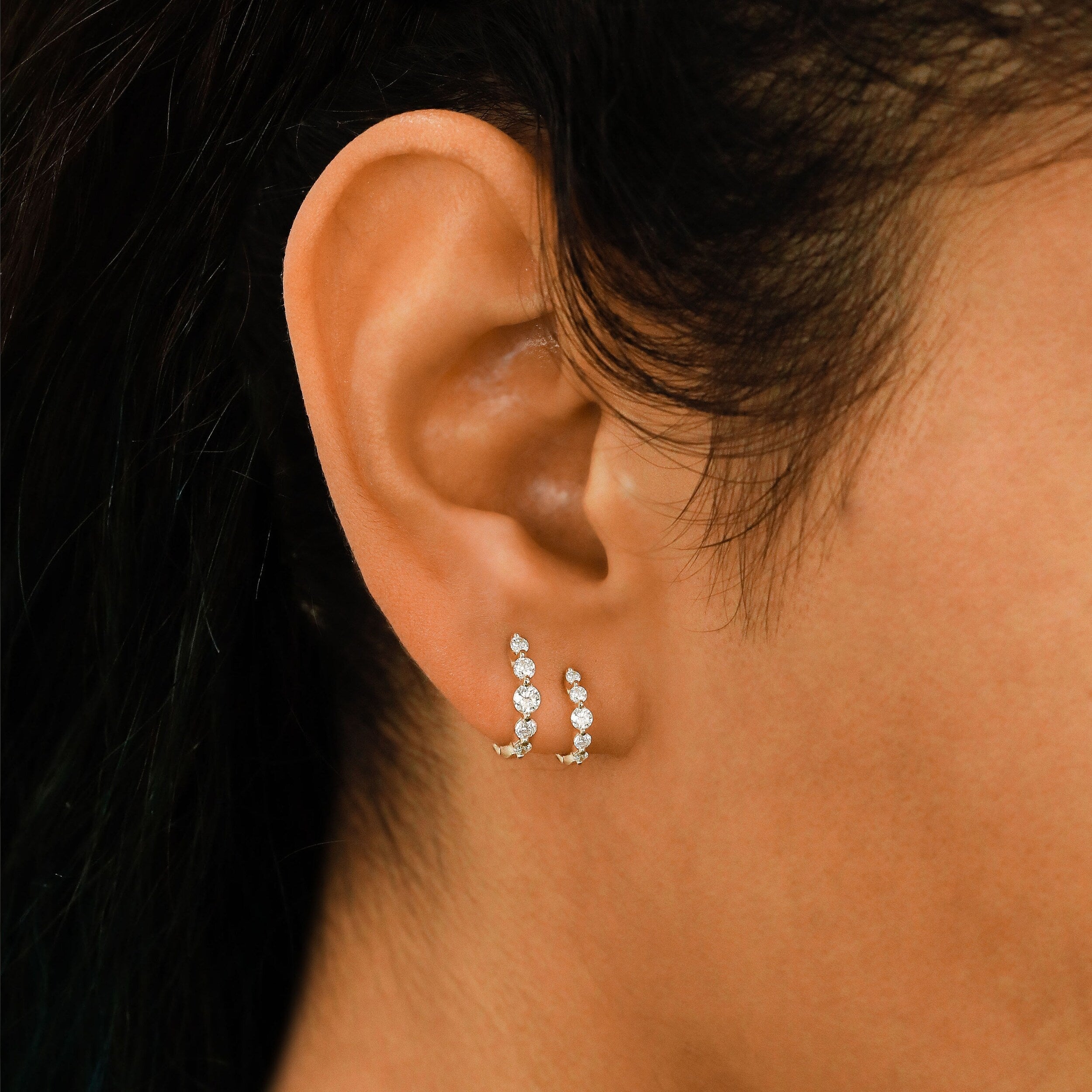 0.25 TCW-0.34 TCW Round Moissanite Diamond Hoop Earrings - Camila Brown