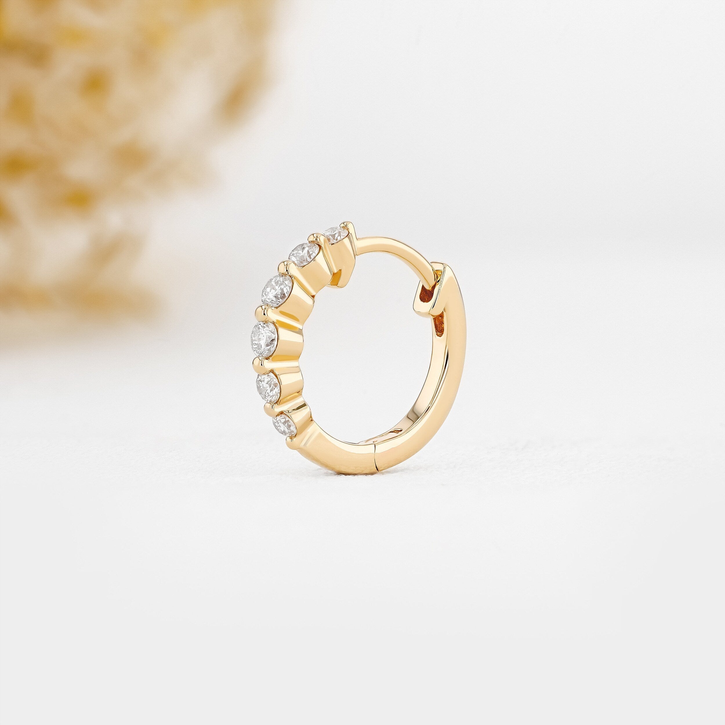 0.25 TCW-0.34 TCW Round Moissanite Diamond Hoop Earrings - Camila Brown