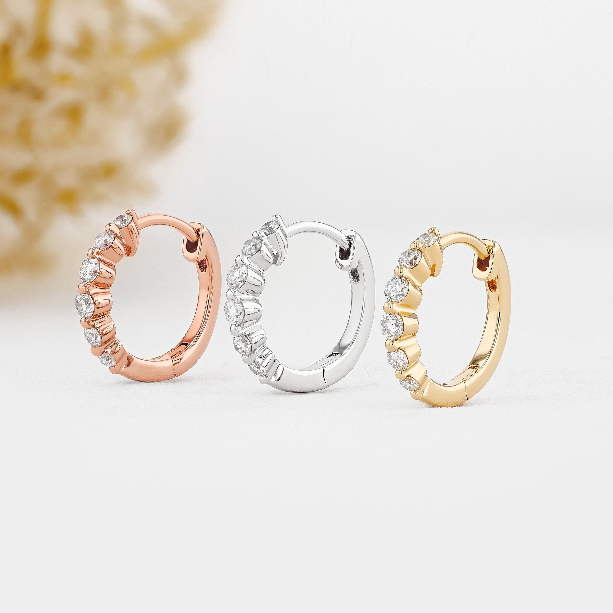 0.25 TCW-0.34 TCW Round Moissanite Diamond Hoop Earrings - Camila Brown