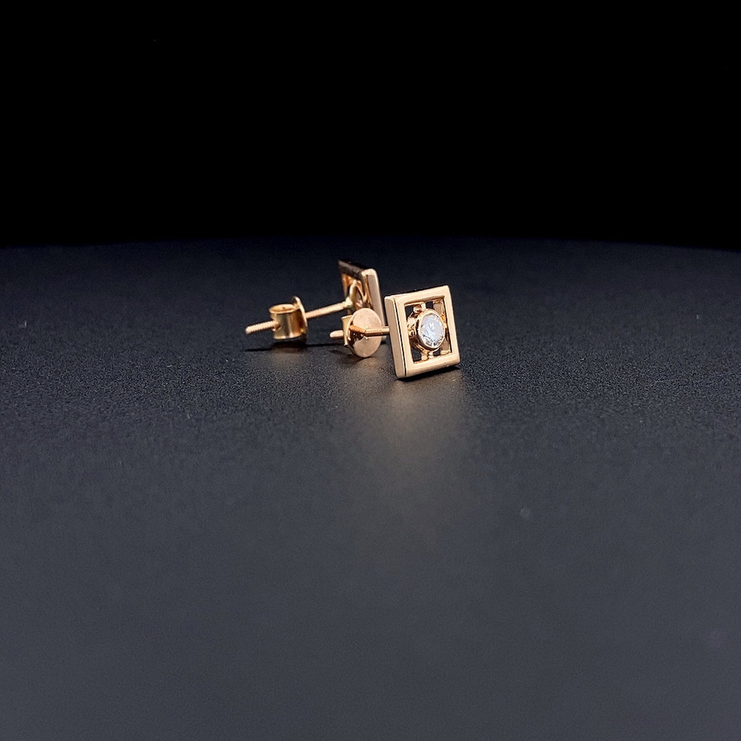 0.40 TCW Round Moissanite Diamond Bezel Stud Earrings - Camila Brown