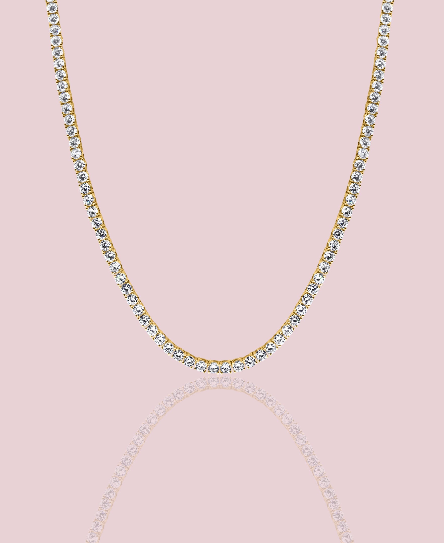 Round Lab Grown Diamond Tennis Necklace