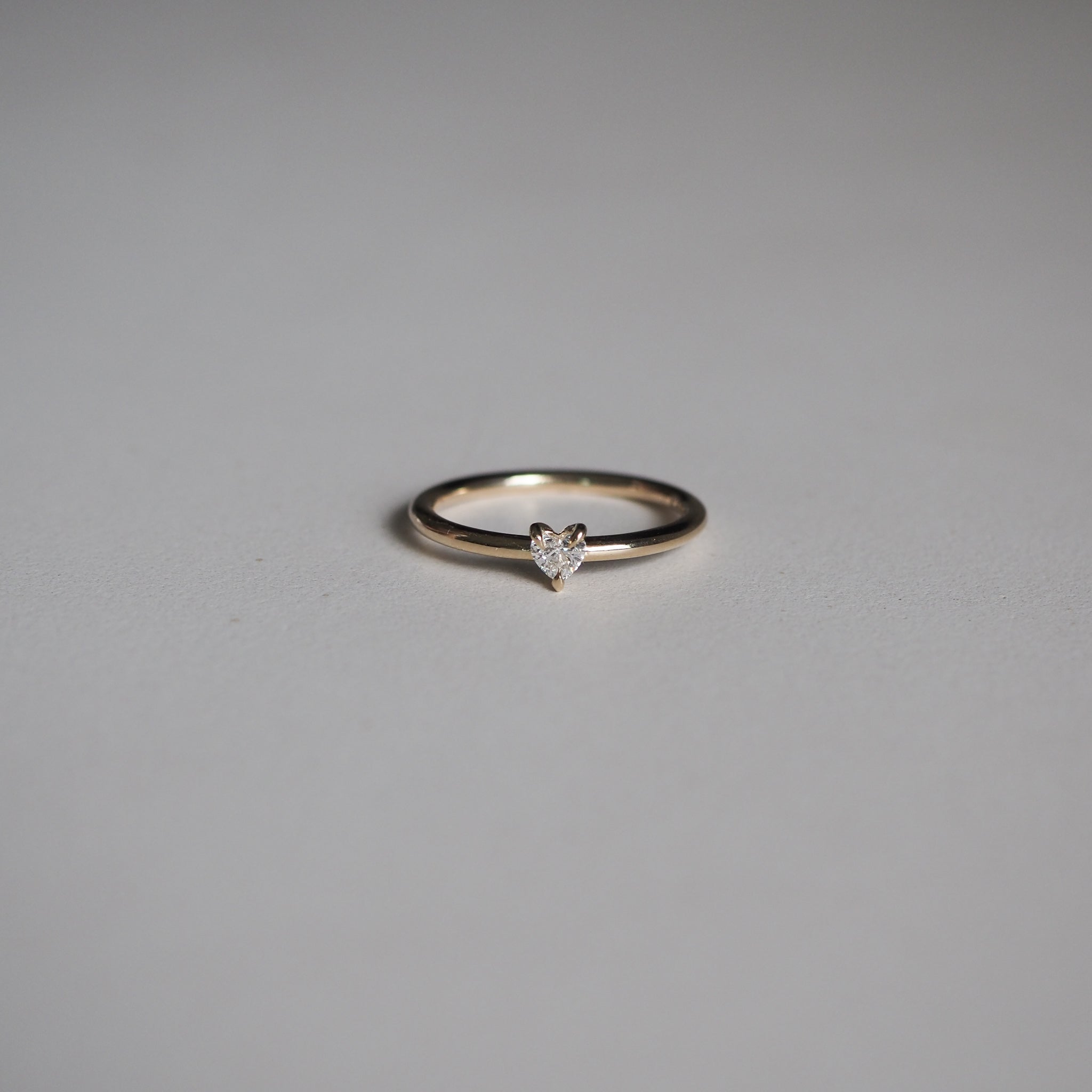 0.15 Carats Heart Cut CVD Diamond Solitaire Engagement Ring