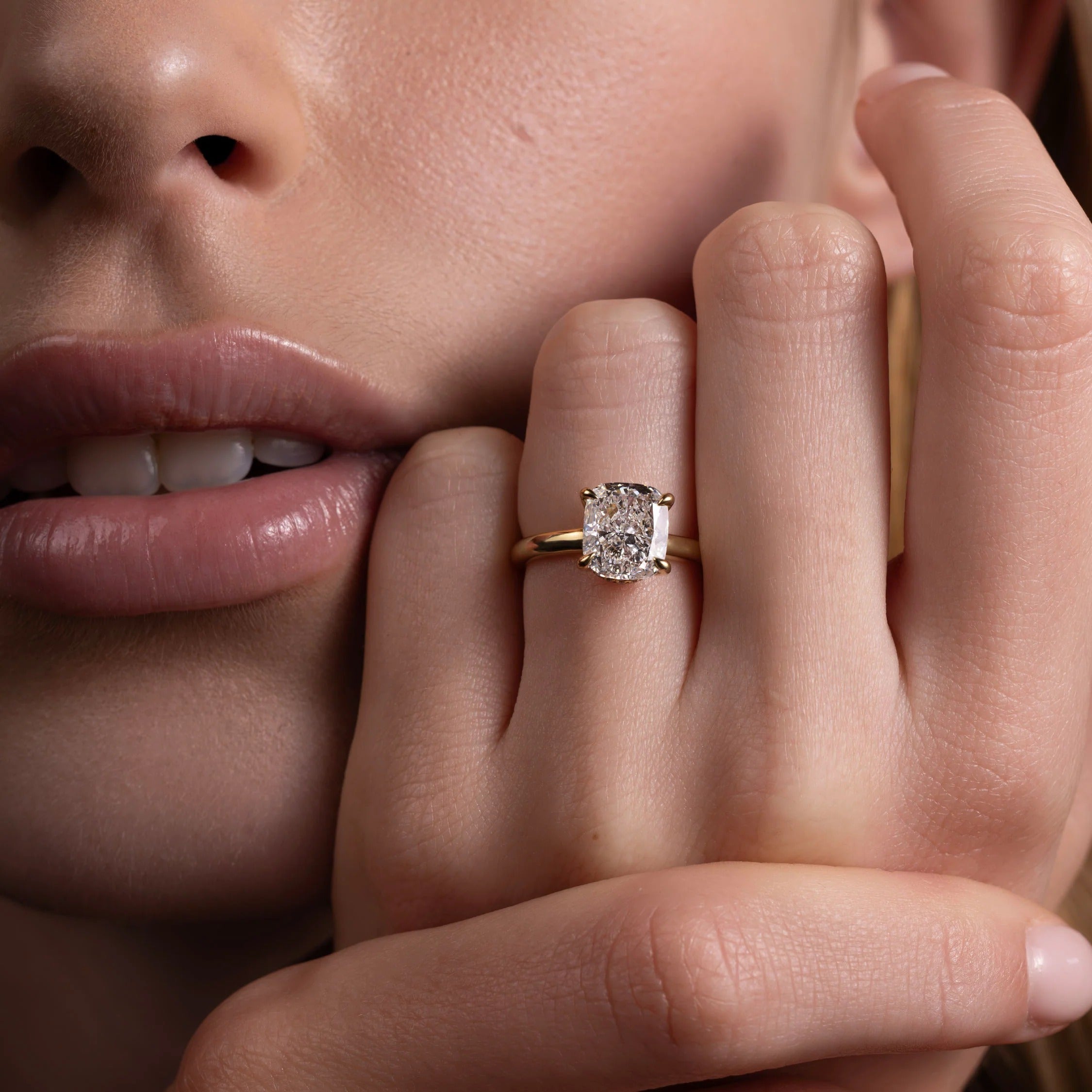 2.0 - 3.0 CT Cushion Lab Grown Diamond Solitaire Engagement Ring
