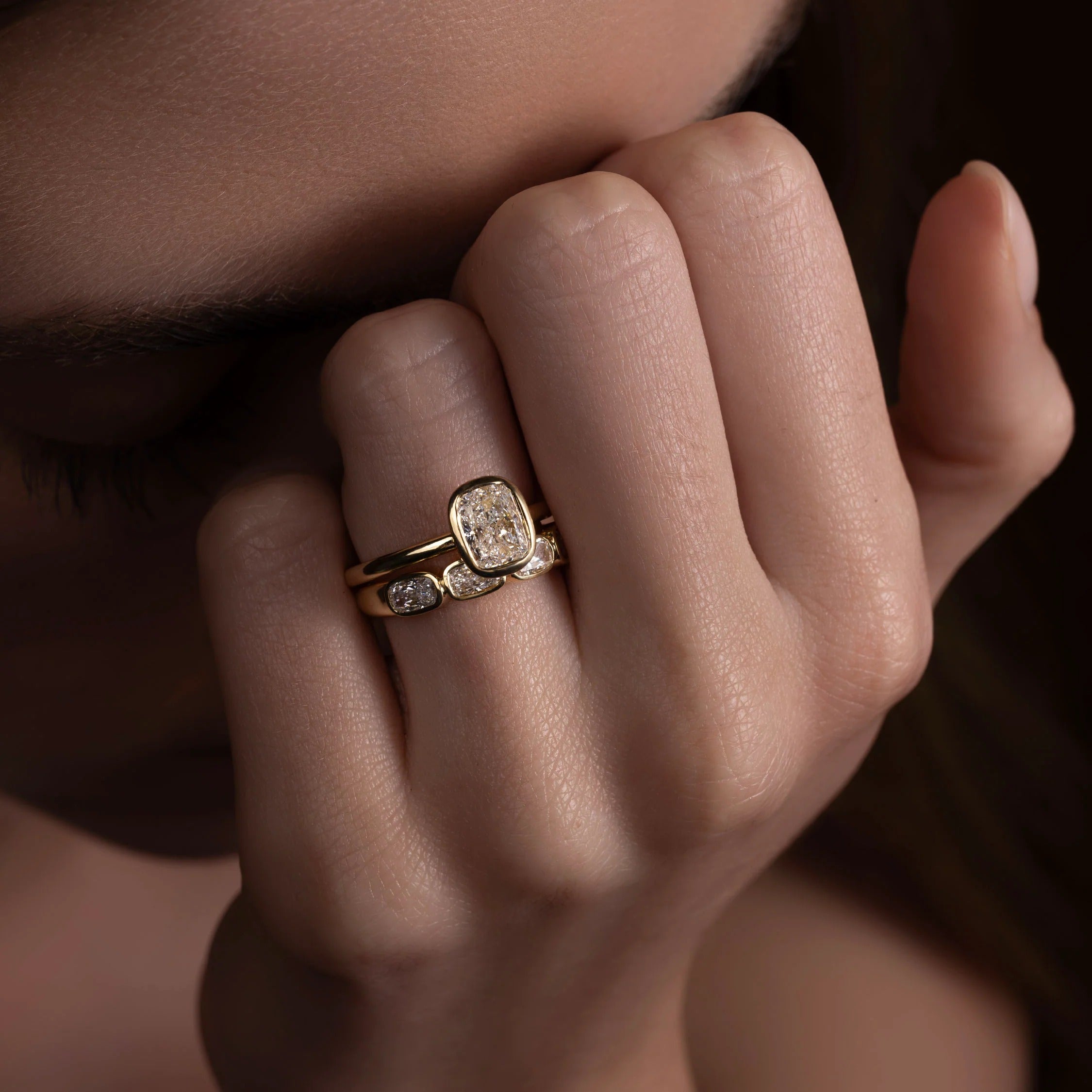 1.5 - 2.5 CT Cushion Lab Grown Diamond Bezel Engagement Ring