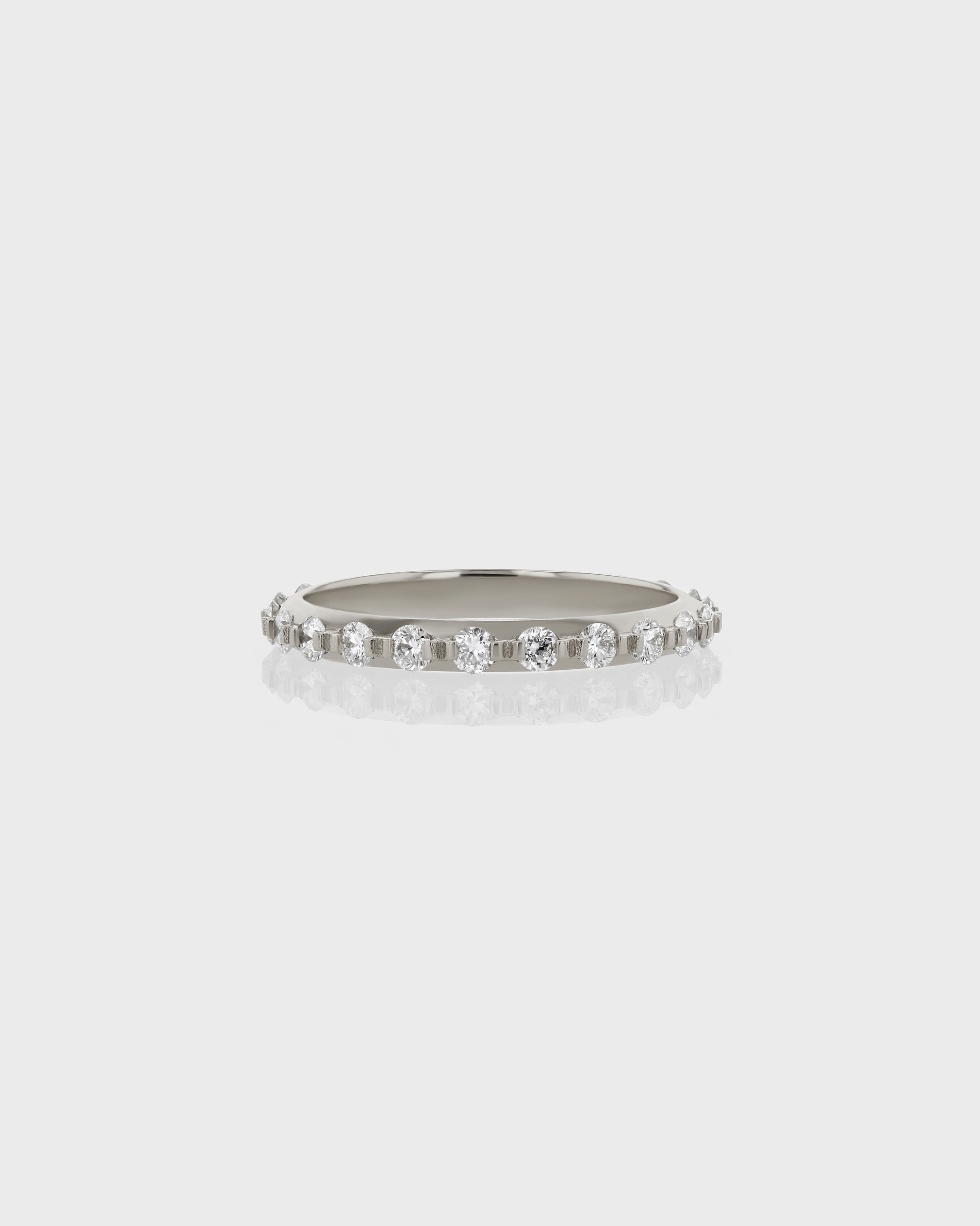 0.60 TCW Round EF-VVS Diamond Half Infinity Wedding Band