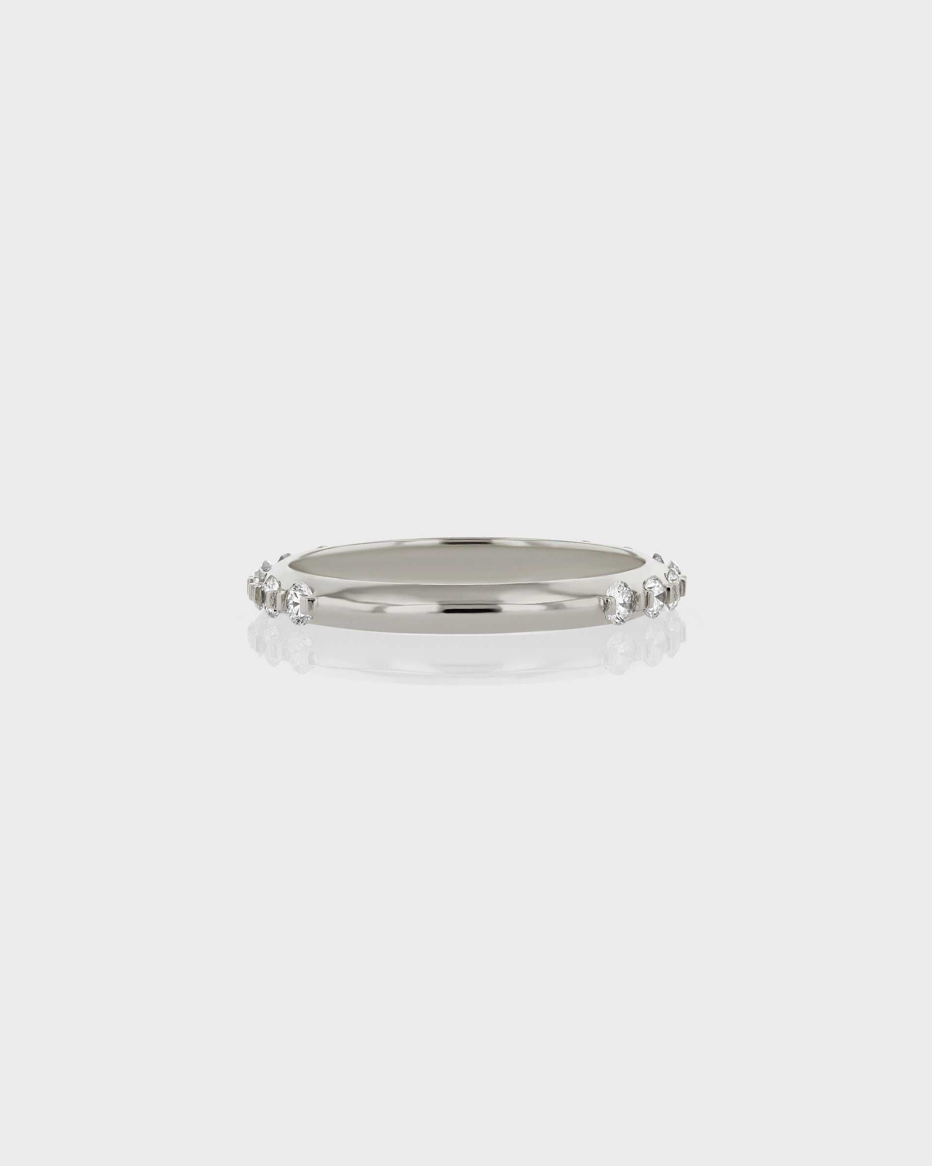 0.60 TCW Round EF-VVS Diamond Half Infinity Wedding Band
