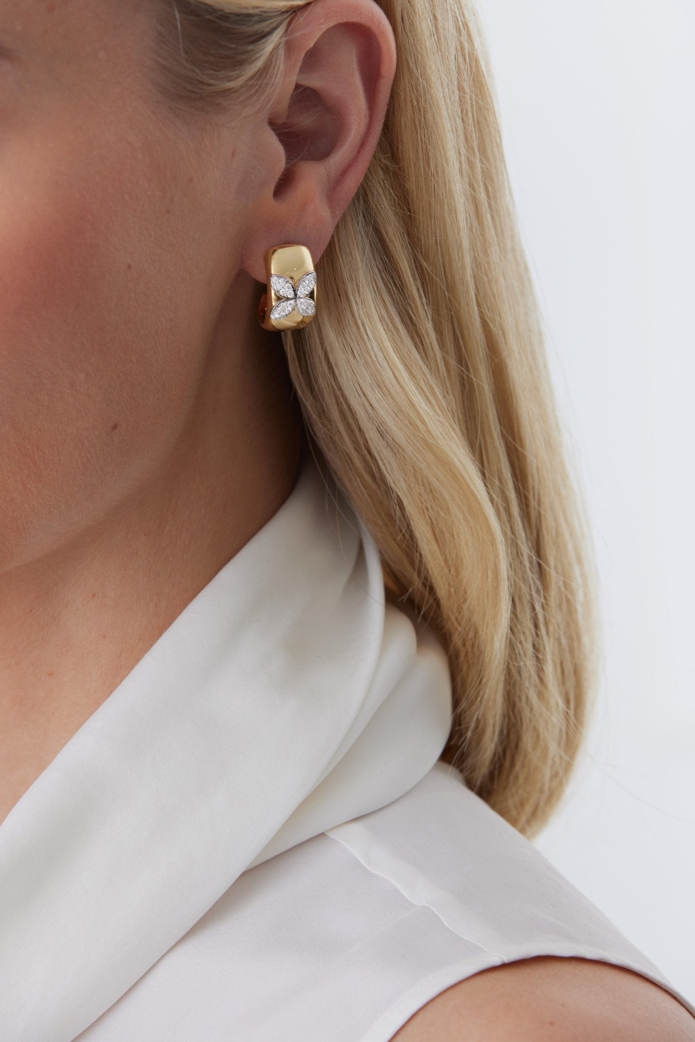 0.73 TCW Round Moissanite Diamond Petite Earrings - Camila Brown
