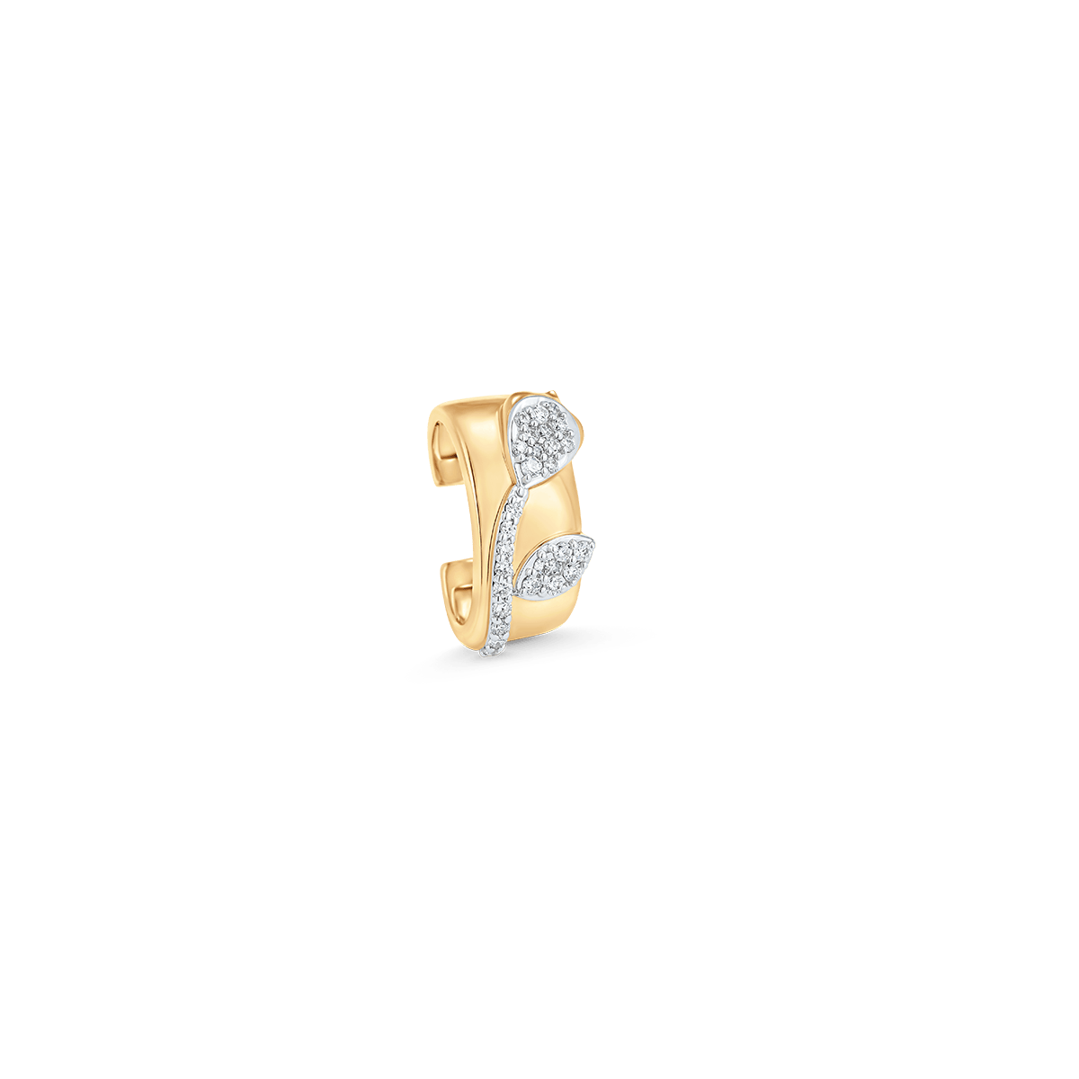 0.12 TCW Round Moissanite Diamond Thick Ear Cuff Earrings - Camila Brown