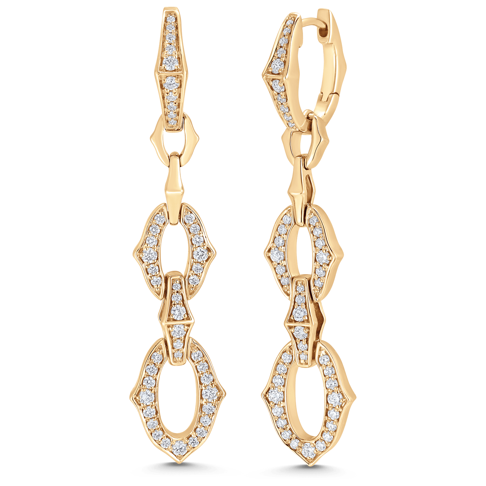 0.70 TCW Round Moissanite Diamond Link Drop Earrings - Camila Brown
