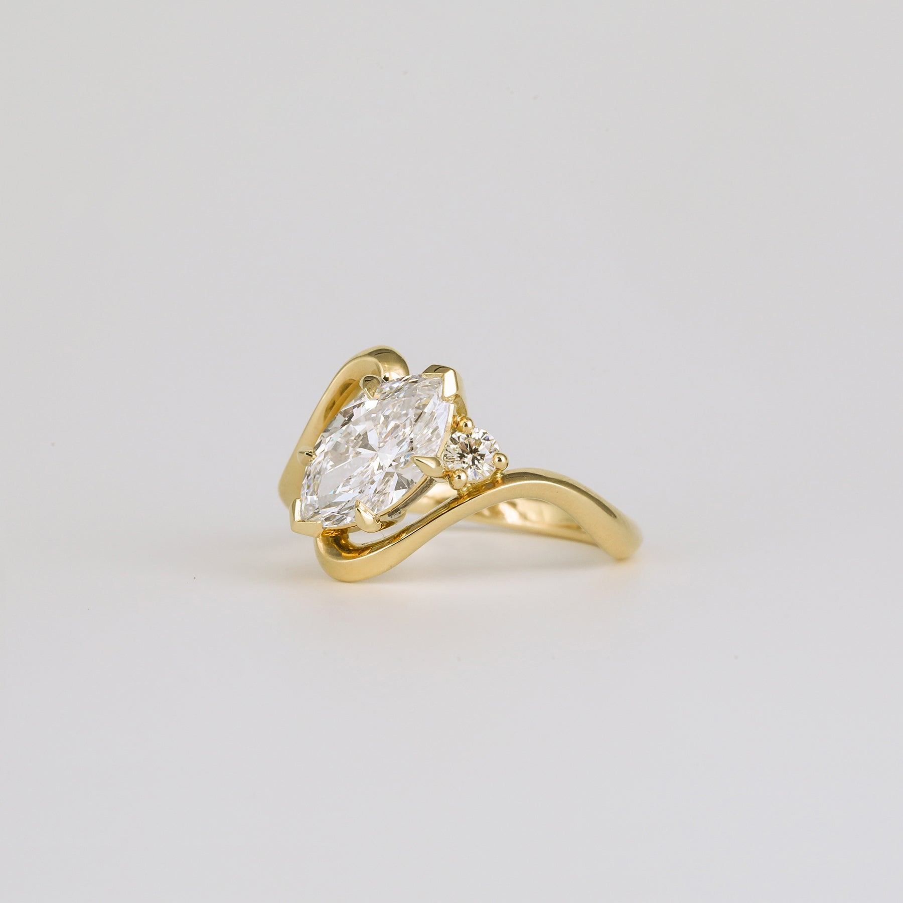 1.36- 3.50 CT Marquise Lab Grown Diamond Unique Bridal Ring Set