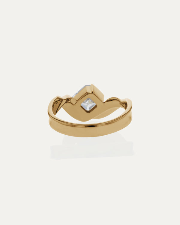 1.53 CT Asscher Cut Lab Grown Diamond Unique Engagement Ring