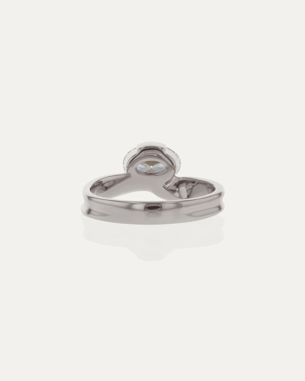 1.03 CT Oval CVD Diamond Unique Style Engagement Ring