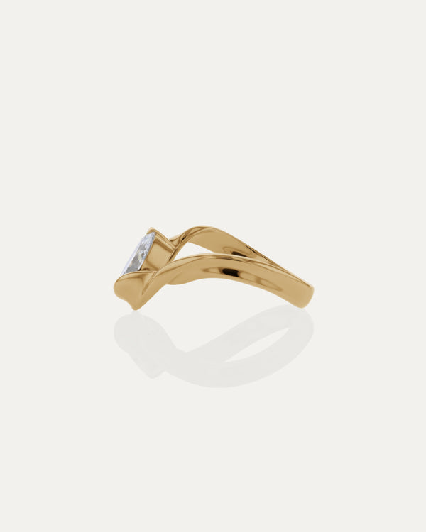 1.03 CT Pear Lab Grown Diamond Unique Style Engagement Ring