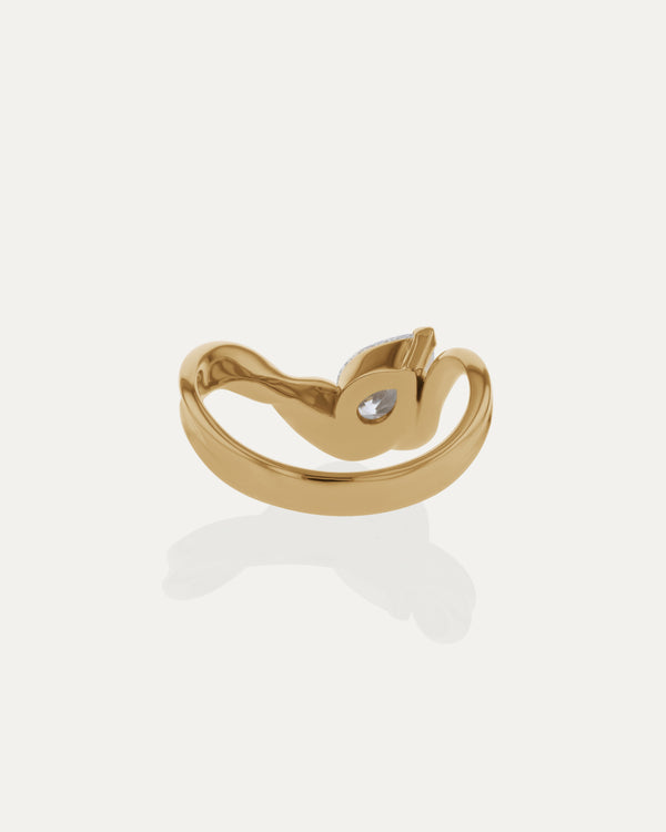 1.03 CT Pear Lab Grown Diamond Unique Style Engagement Ring