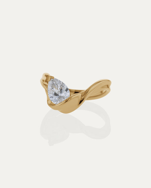 1.03 CT Pear Lab Grown Diamond Unique Style Engagement Ring
