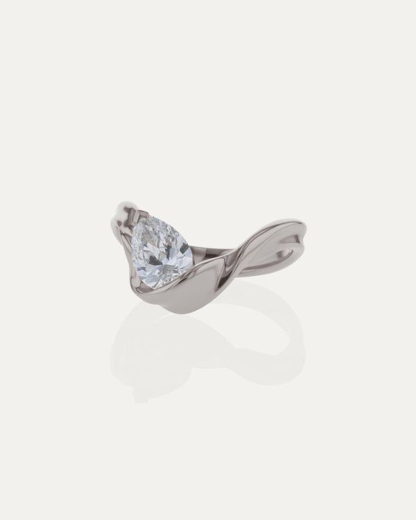 1.03 CT Pear Lab Grown Diamond Unique Style Engagement Ring