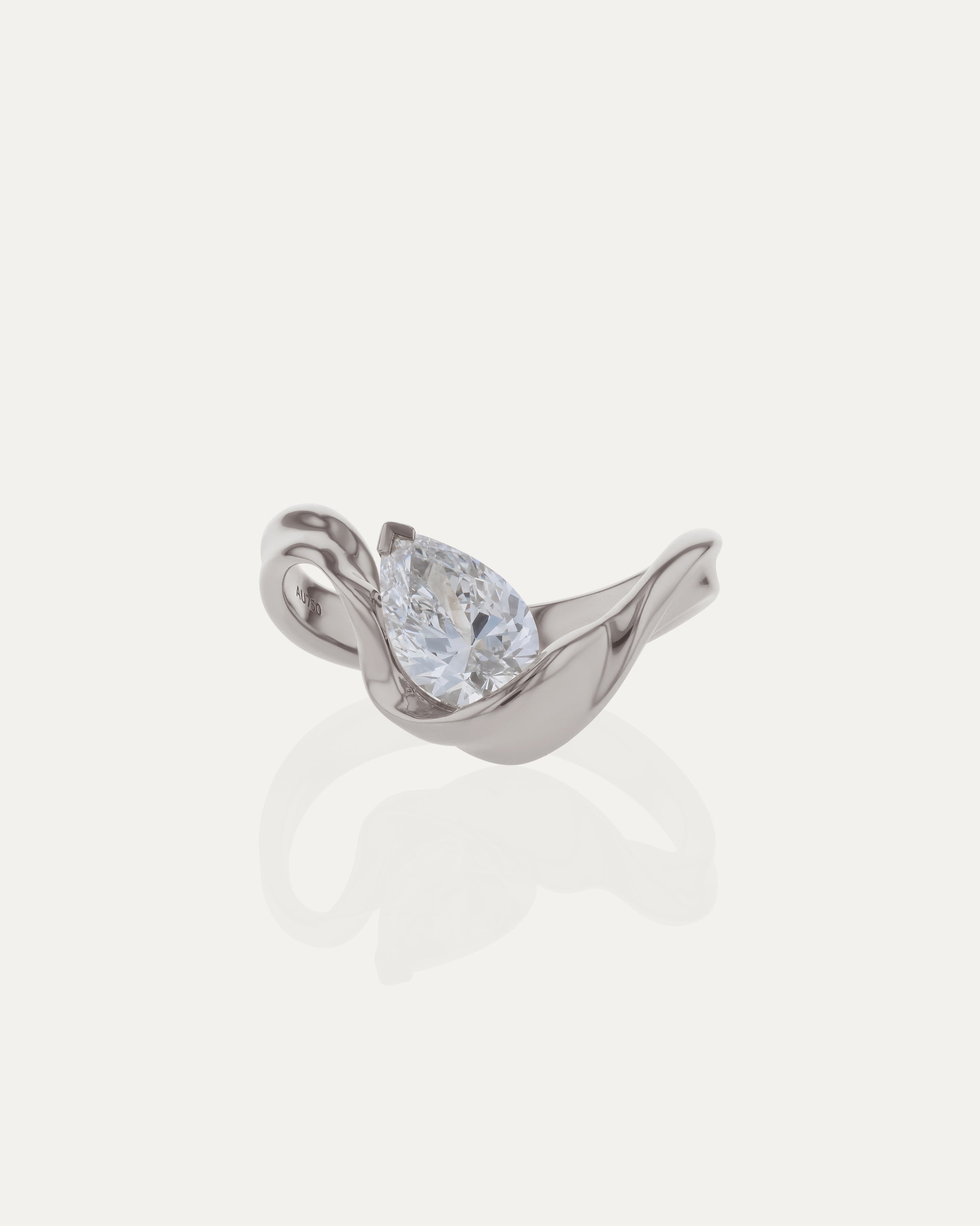 1.03 CT Pear Lab Grown Diamond Unique Style Engagement Ring