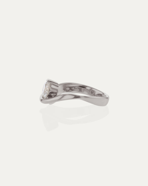1.01 CT Round Lab Grown Diamond Unique Style Engagement Ring