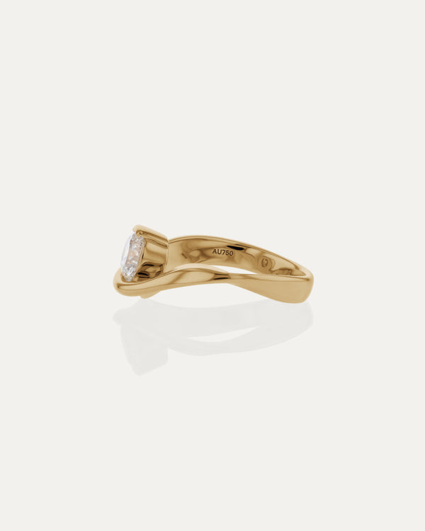 1.01 CT Round Lab Grown Diamond Unique Style Engagement Ring