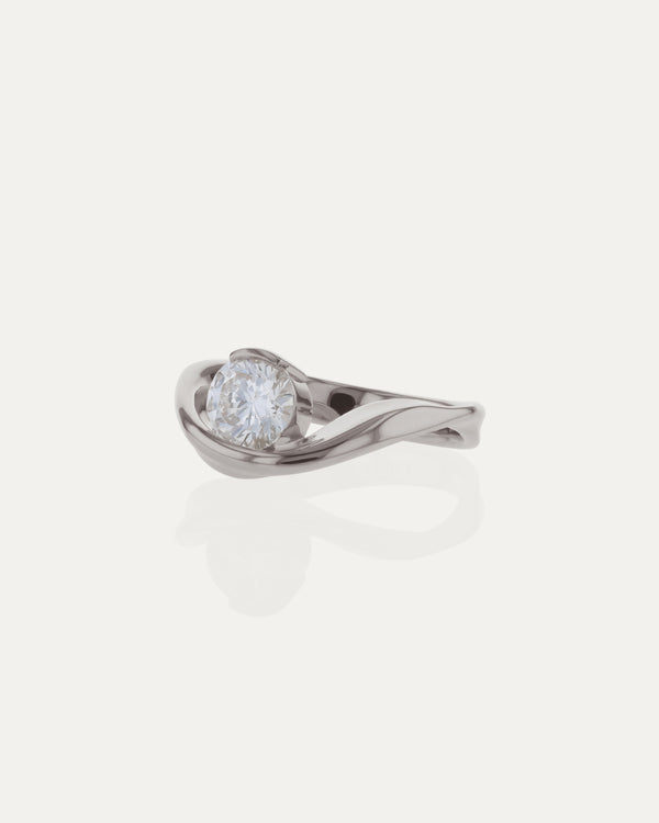 1.01 CT Round Lab Grown Diamond Unique Style Engagement Ring