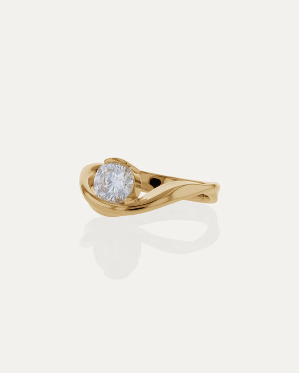 1.01 CT Round Lab Grown Diamond Unique Style Engagement Ring