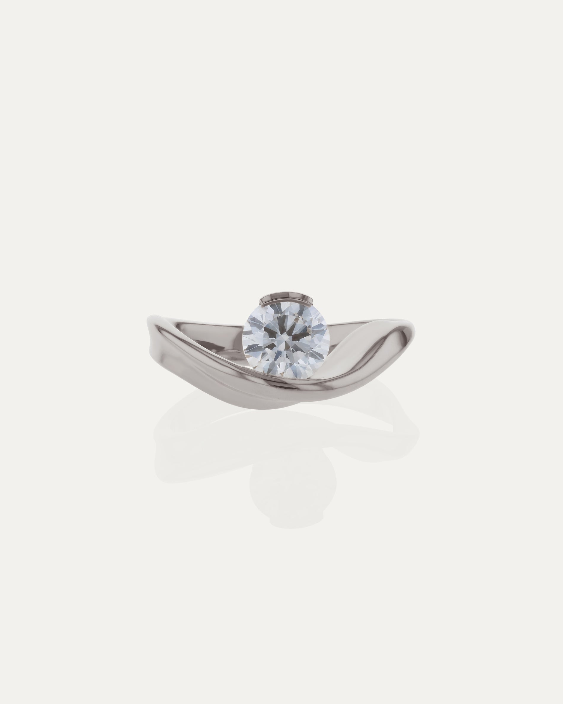 1.01 CT Round Lab Grown Diamond Unique Style Engagement Ring