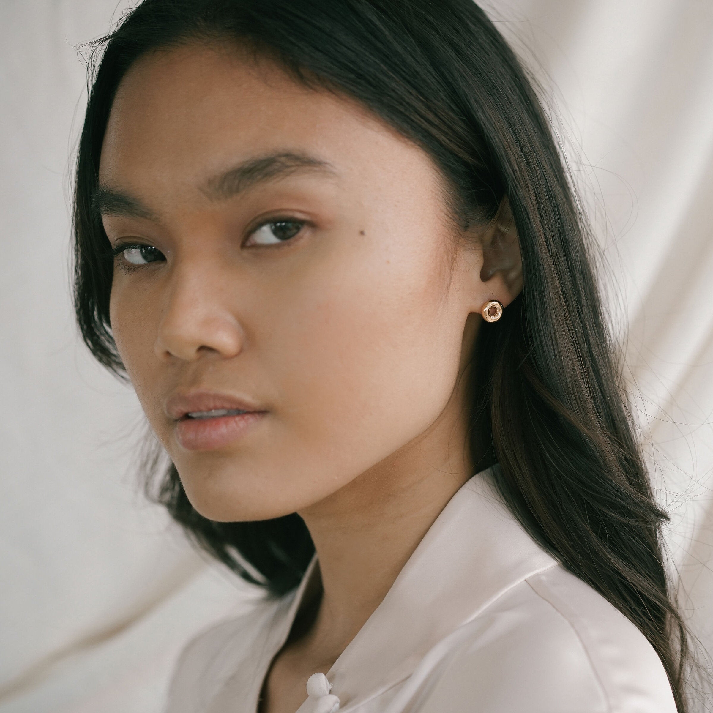 Round Stud Earrings