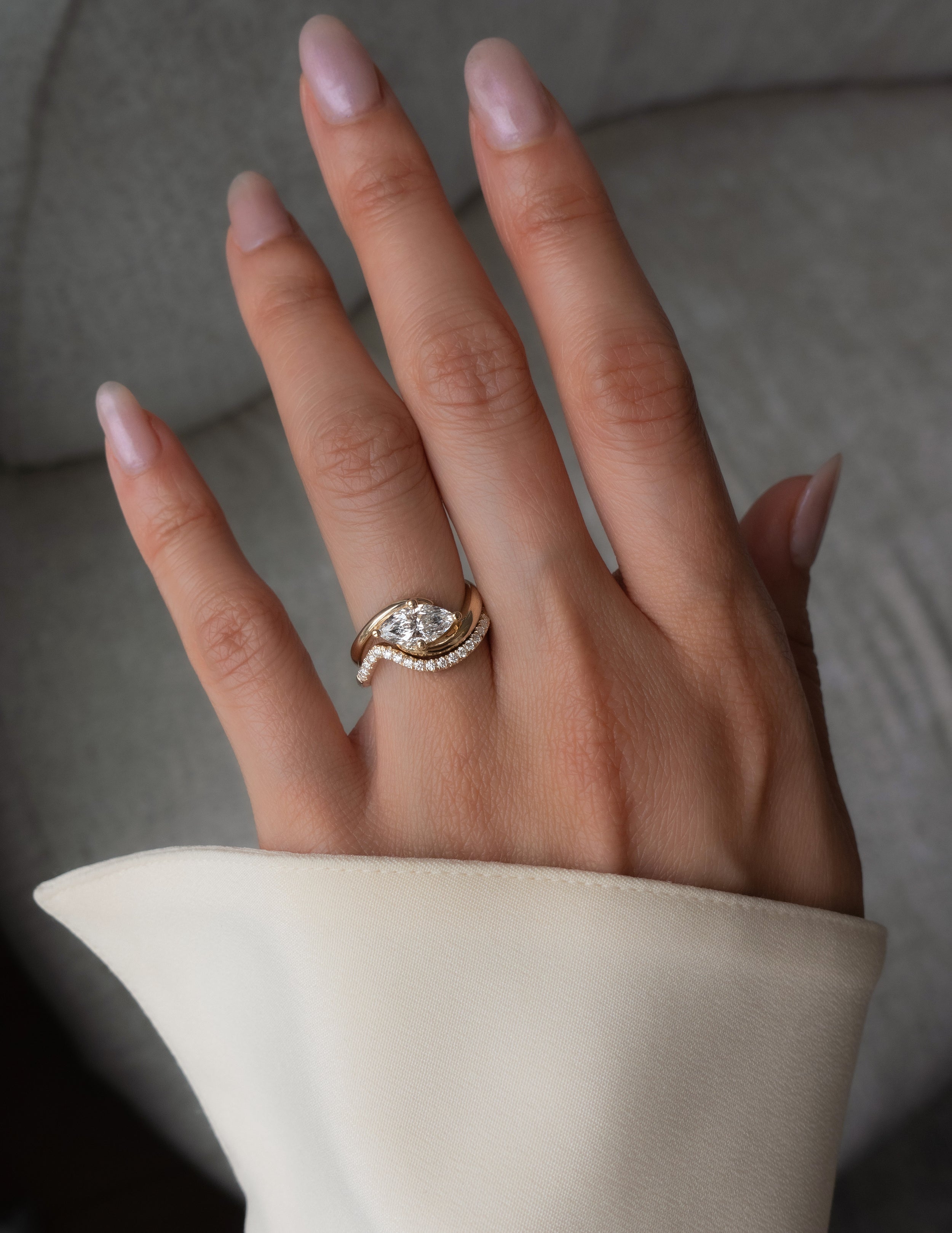 0.30 TCW Round Lab Grown Diamond Wave Eternity Wedding Band